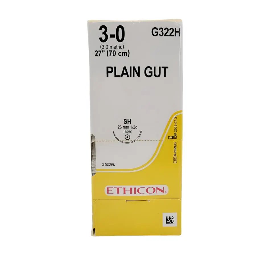 Ethicon G322H 3-0 Plain Gut Yellowish Tan 1 x 27" Box of 36