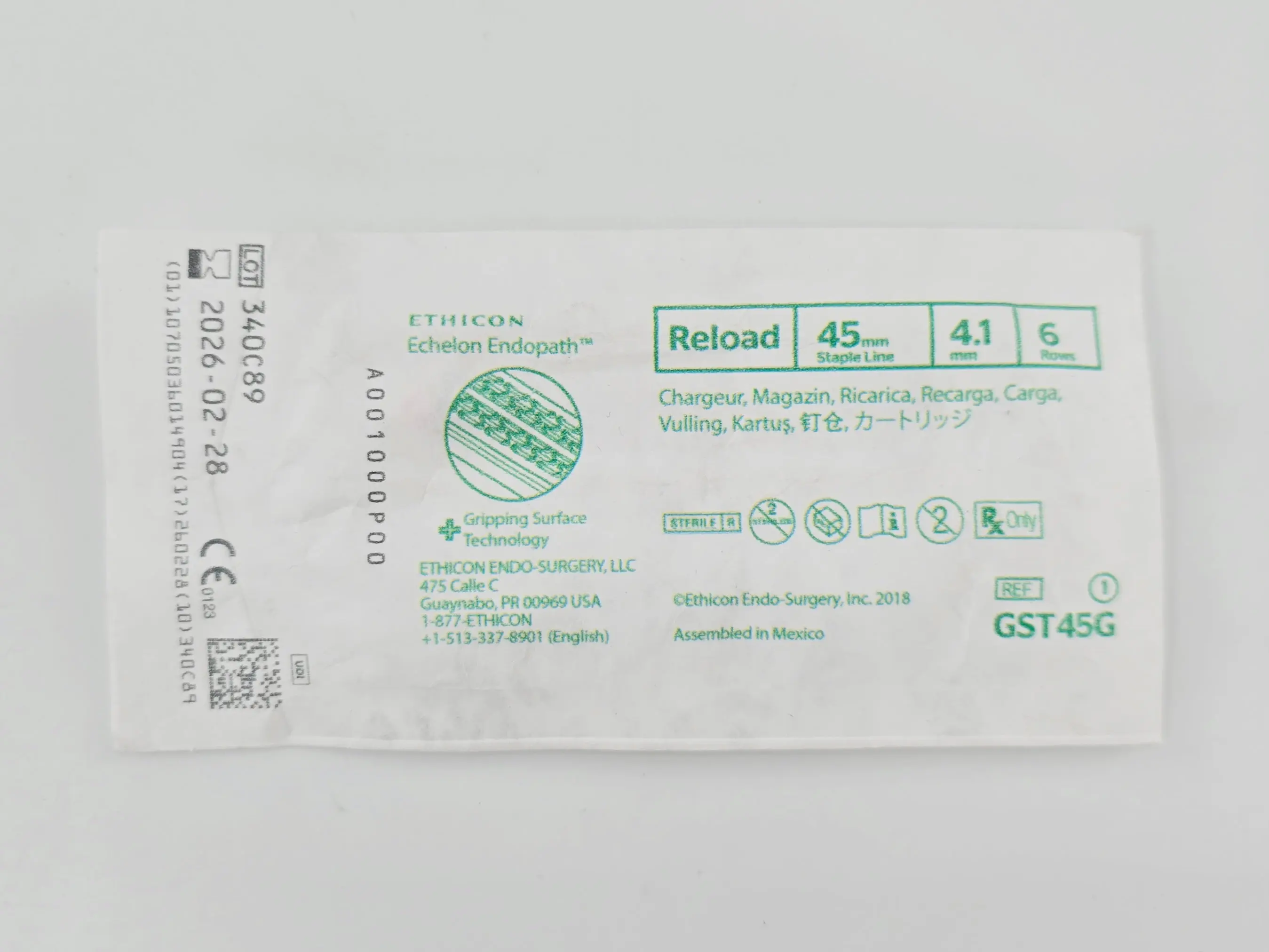 Ethicon GST45G Echelon Endopath Linear Cutter Reload 45mm x 4.1mm 6 Rows - Image 2