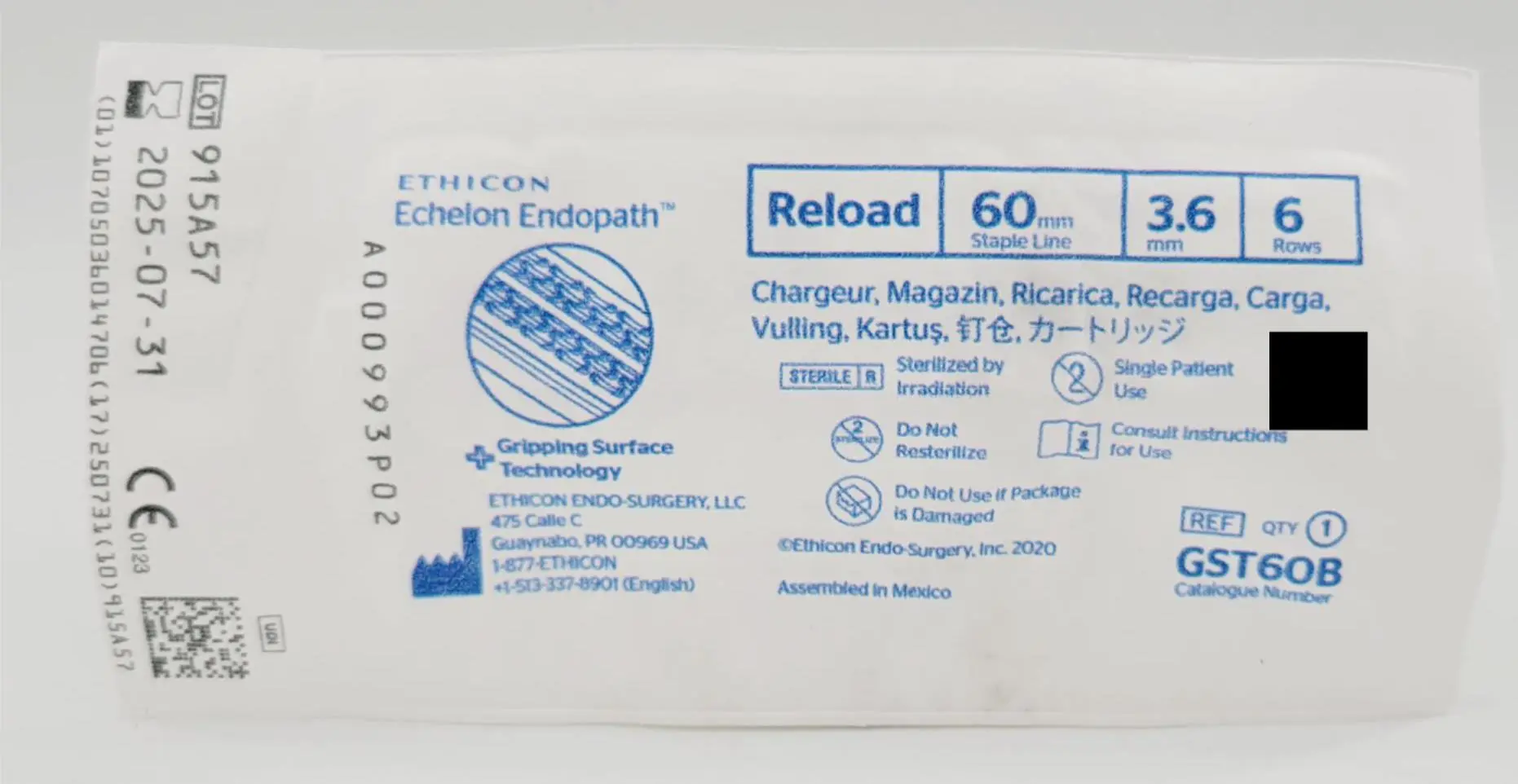 Ethicon GST60B Linear Cutter Reloads 60mm Blue - Image 3