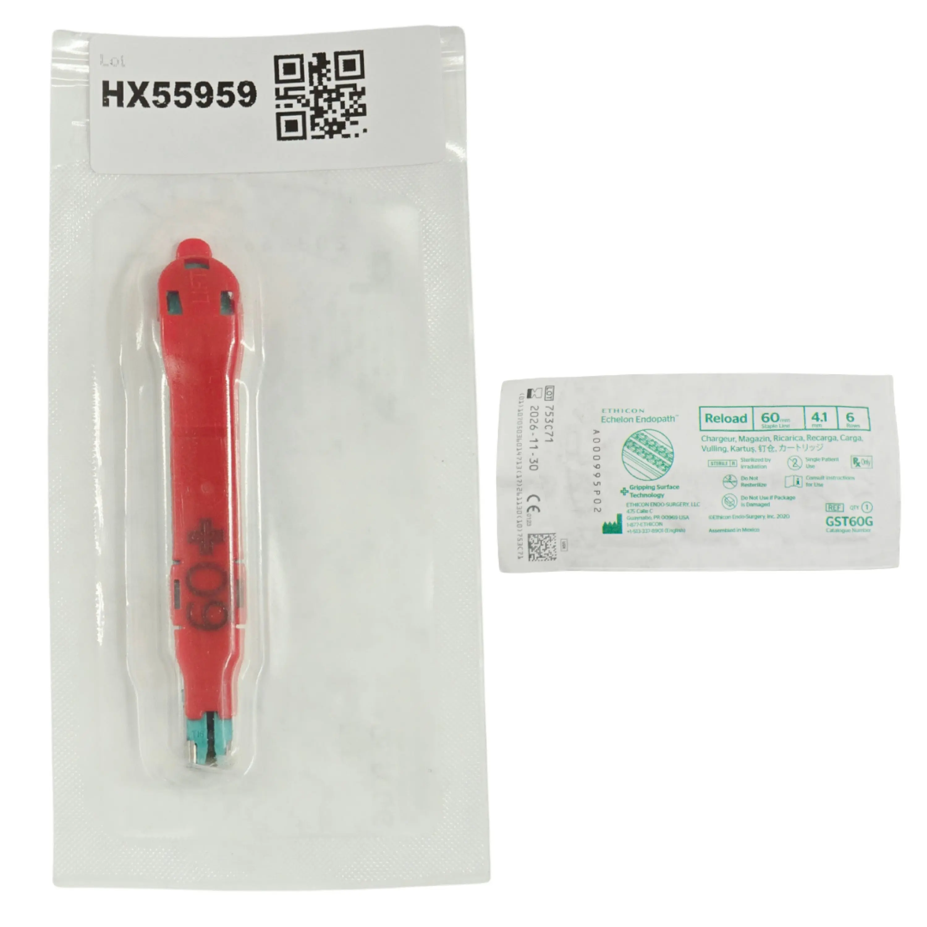 Ethicon GST60G Endopath Endoscopic Liner Cutter Reload Green 60mm