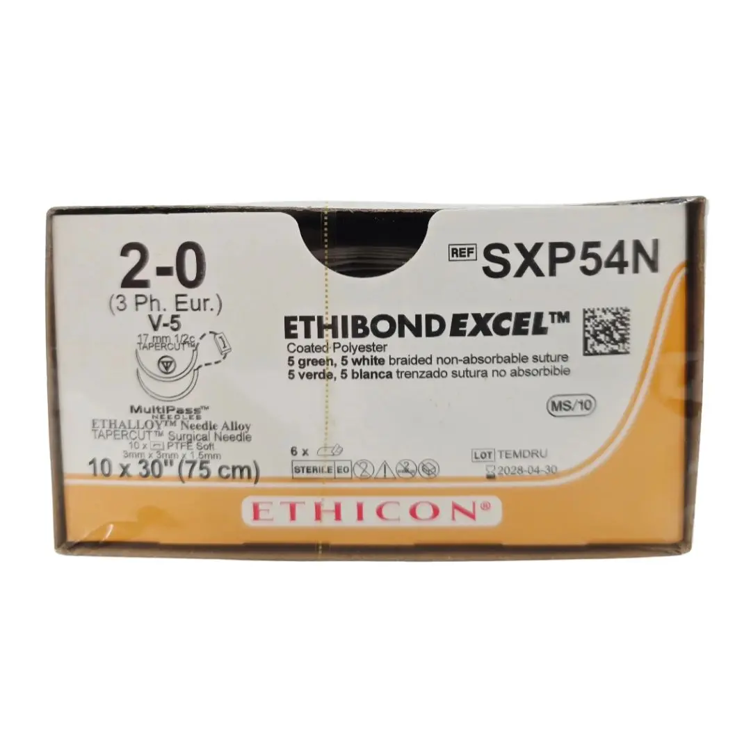 Ethicon SXP54N 2-0 Ethibond EXCEL 10X30" V-5 ETHALLOY BX/6