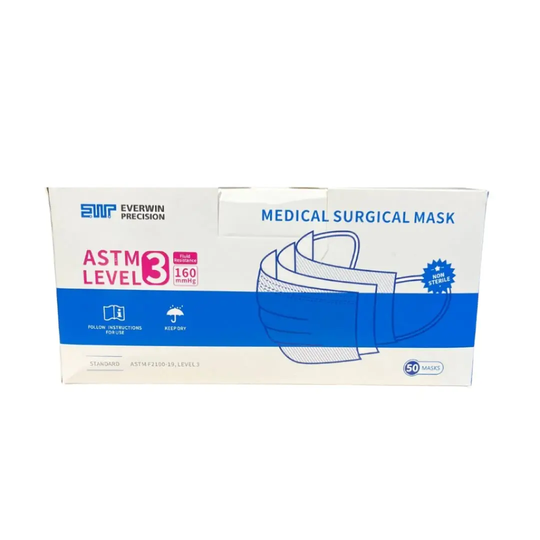 Everwin Level 3 Standard 3-Ply High Performance Medical Surgical Mask Box of 50