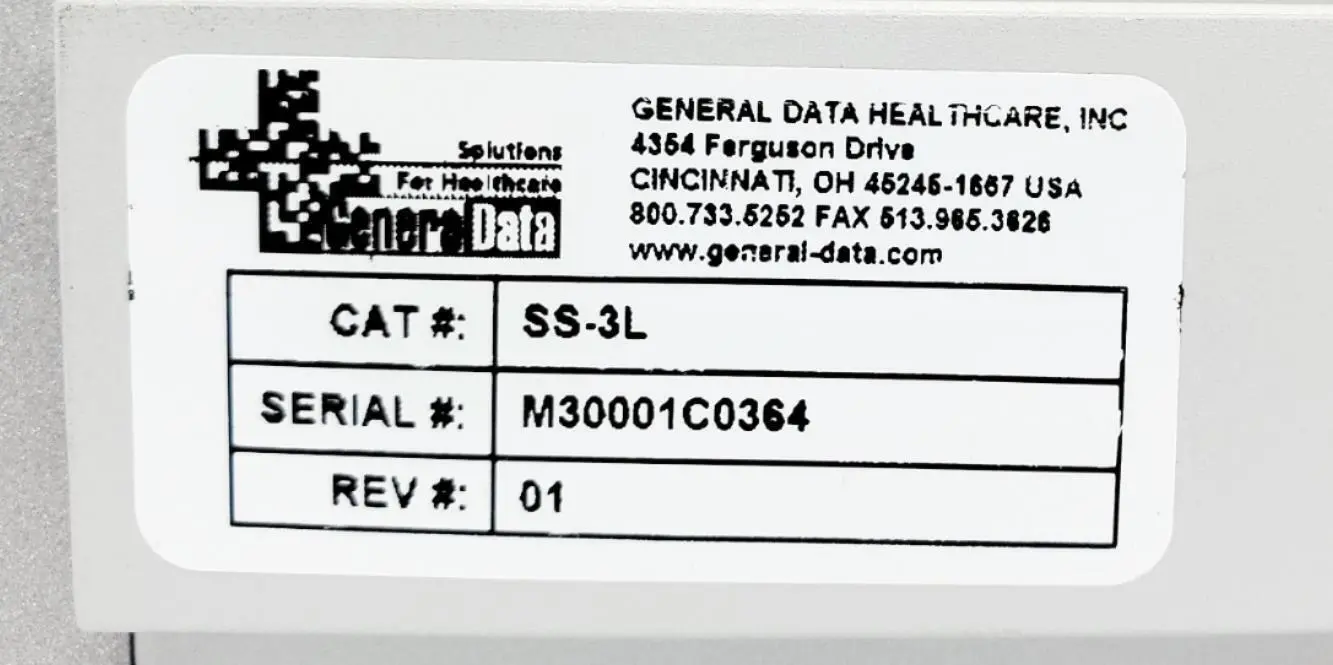 General Data SS-3L Manual Stanier Rack 3 Position Rev. 01 - Image 7