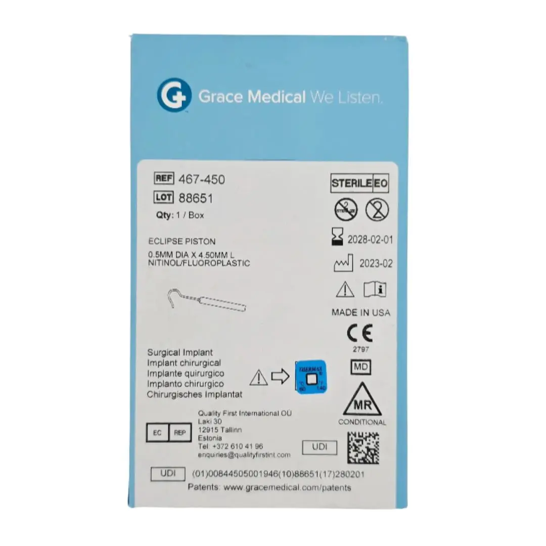 Grace Medical 467-450 Eclipse Piston 0.5mm Dia. x 4.50mm L Nitinol/Fluoroplastic