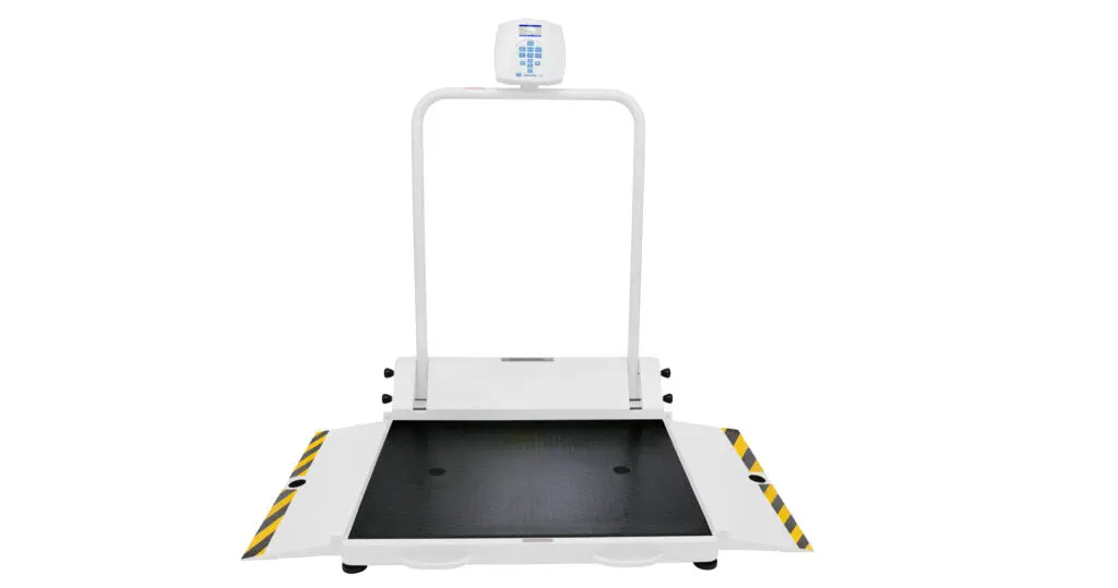 Health o meter Professional 2610KG Digital Wheelchair Dual Ramp Scale with Large Platform - 1,000 lb / 454 kg, KG Only, ADA-Focused Clinical Weighing
