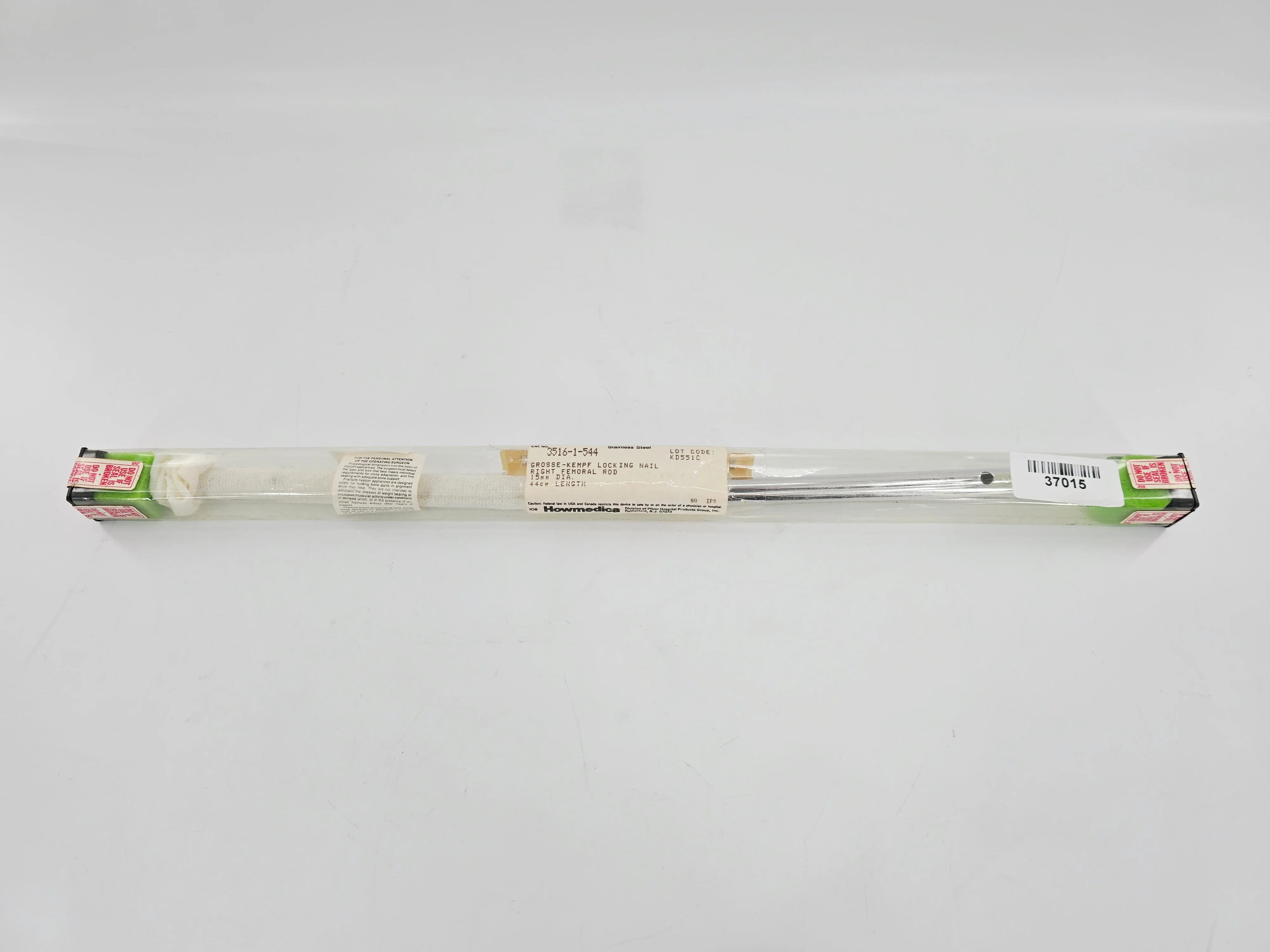 Howmedica 3516-1-544 Grosse-Kempf Right Femoral Locking Nail 15mm x 44cm 1/EA - Image 2