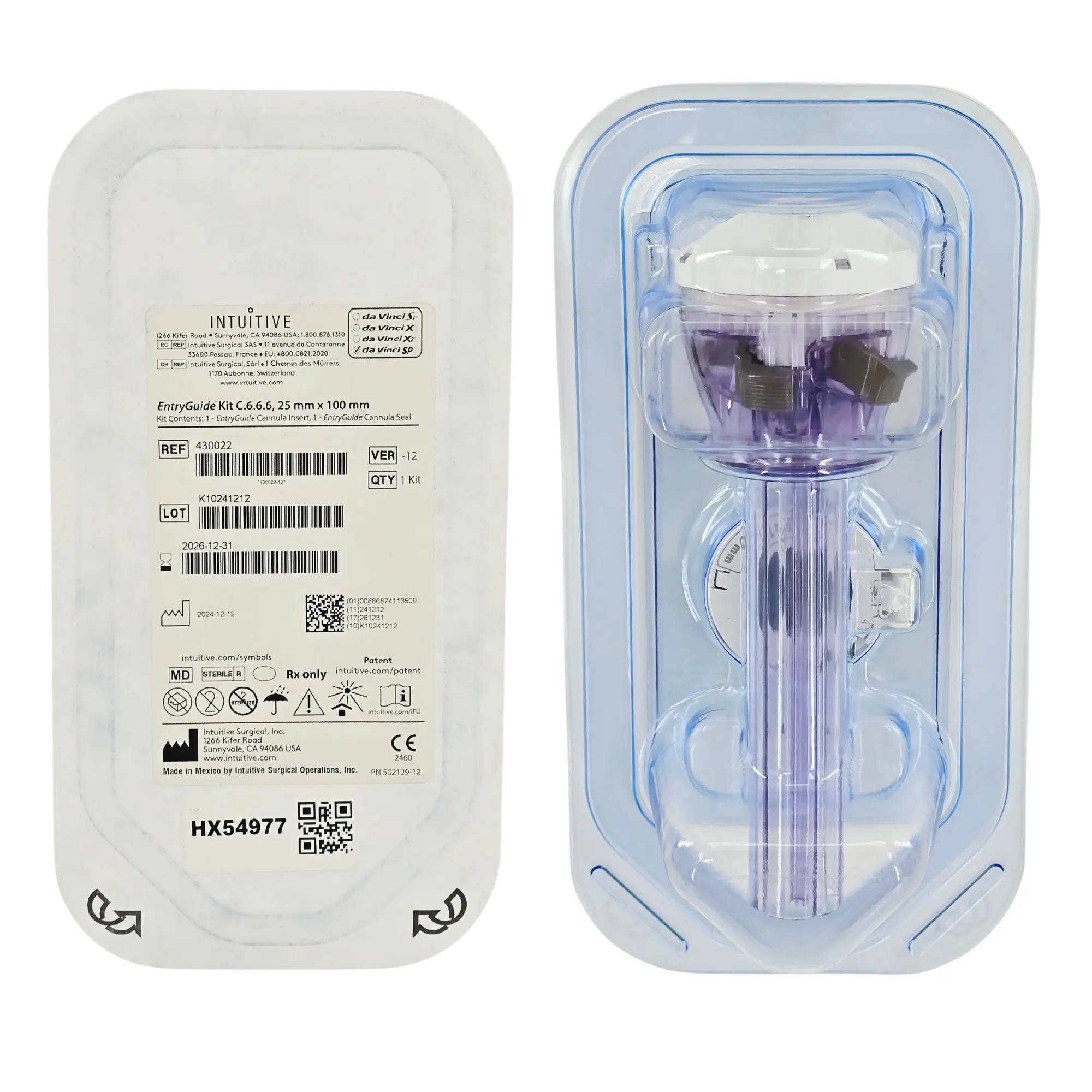 Intuitive Surgical EntryGuide 430022 Instrument Access Kit - Standard C.6.6.6 Configuration
