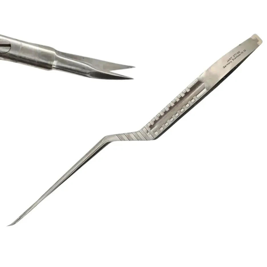Jarit 277-104 Yasargil Scissors Bayonet Handle Curved 7.5mm Micro Blade ENT 9"