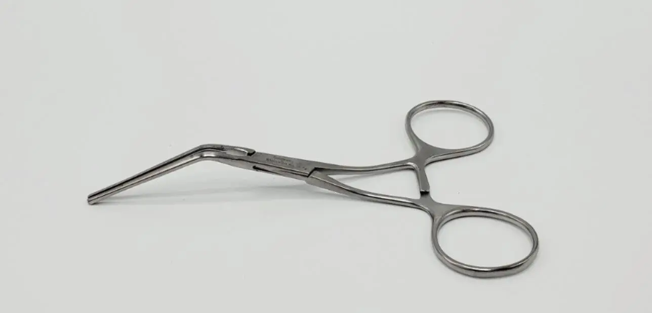 Jarit 320-185 DeBakey Bulldog Clamp Ring Handle Curved Shanks 45° Angled Jaws 5" - Image 3