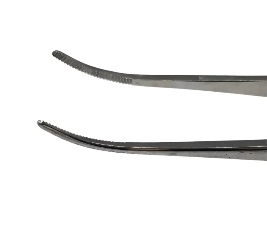 Jarit 355-101 Ophthalmic 0.8mm Wide Tip Half Curved Eye Dressing Forceps 4" - Image 2