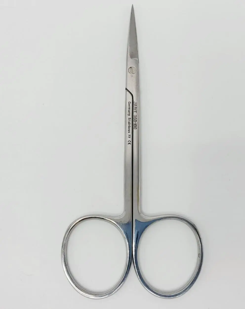 Jarit 360-100 Iris Scissors Straight 105mm Ophthalmic Surgical Instrument – Used - Image 3