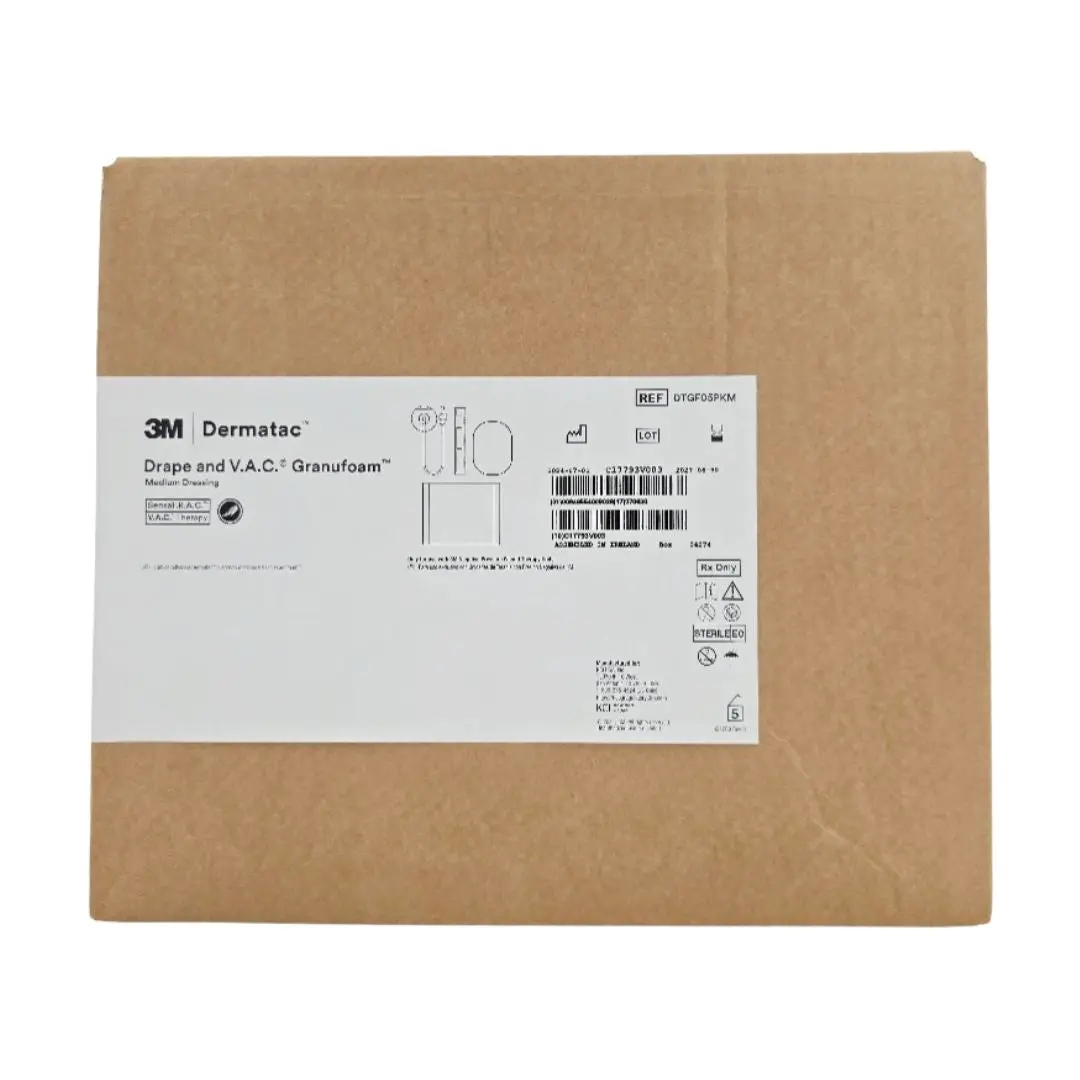 KCI DTGF05PKM 3M Dermatac Drape and V.A.C. Granufoam Medium Dressing CS/5
