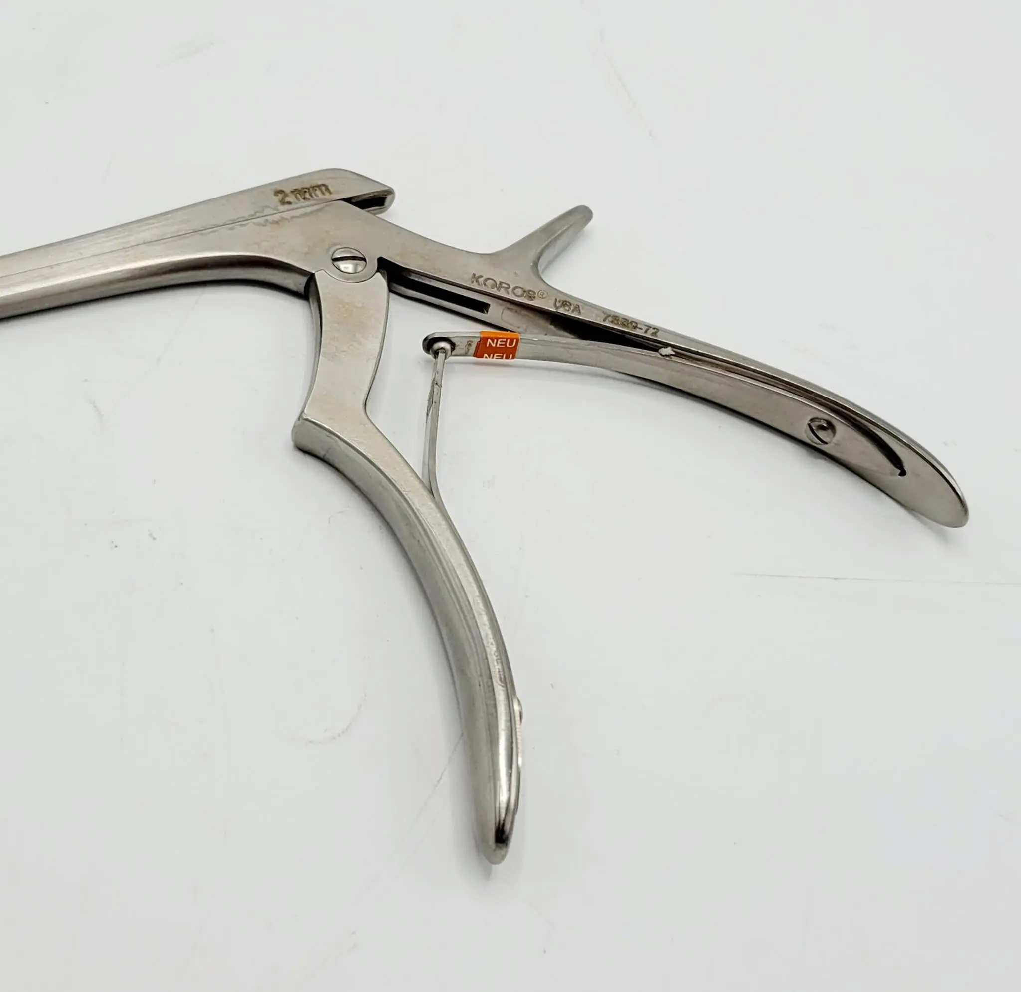 Koros 7380-72 Kerrison Rongeur 2mm x 40 Degree Tip 5" Handle 10-1/2" - Image 4