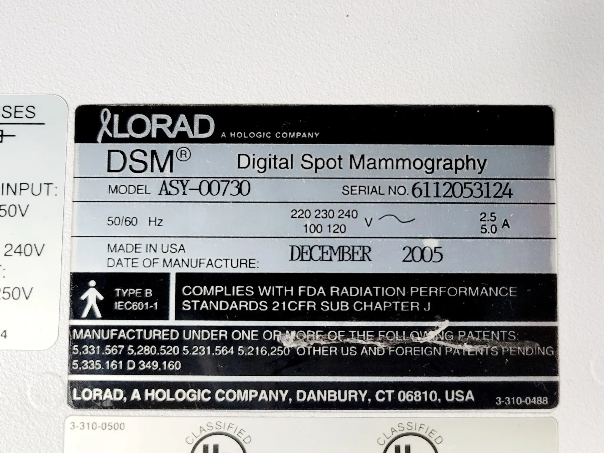 Lorad Hologic ASY-00730 Power Supply from Platinum Prone Breast Biopsy Table - Image 3