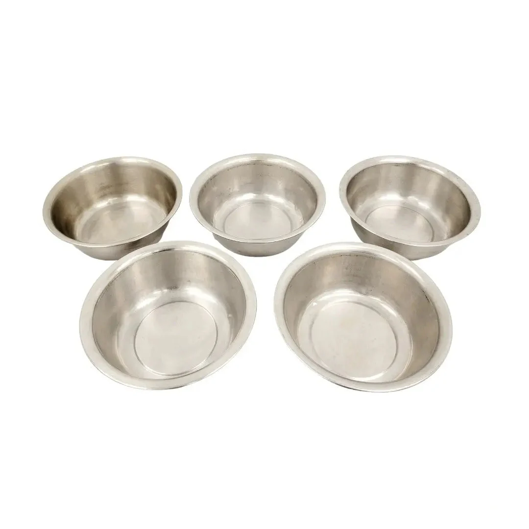 Lot of 5 Stainless Steel Medical Bowls Large 13-1/2" x 4-1/2" – Used