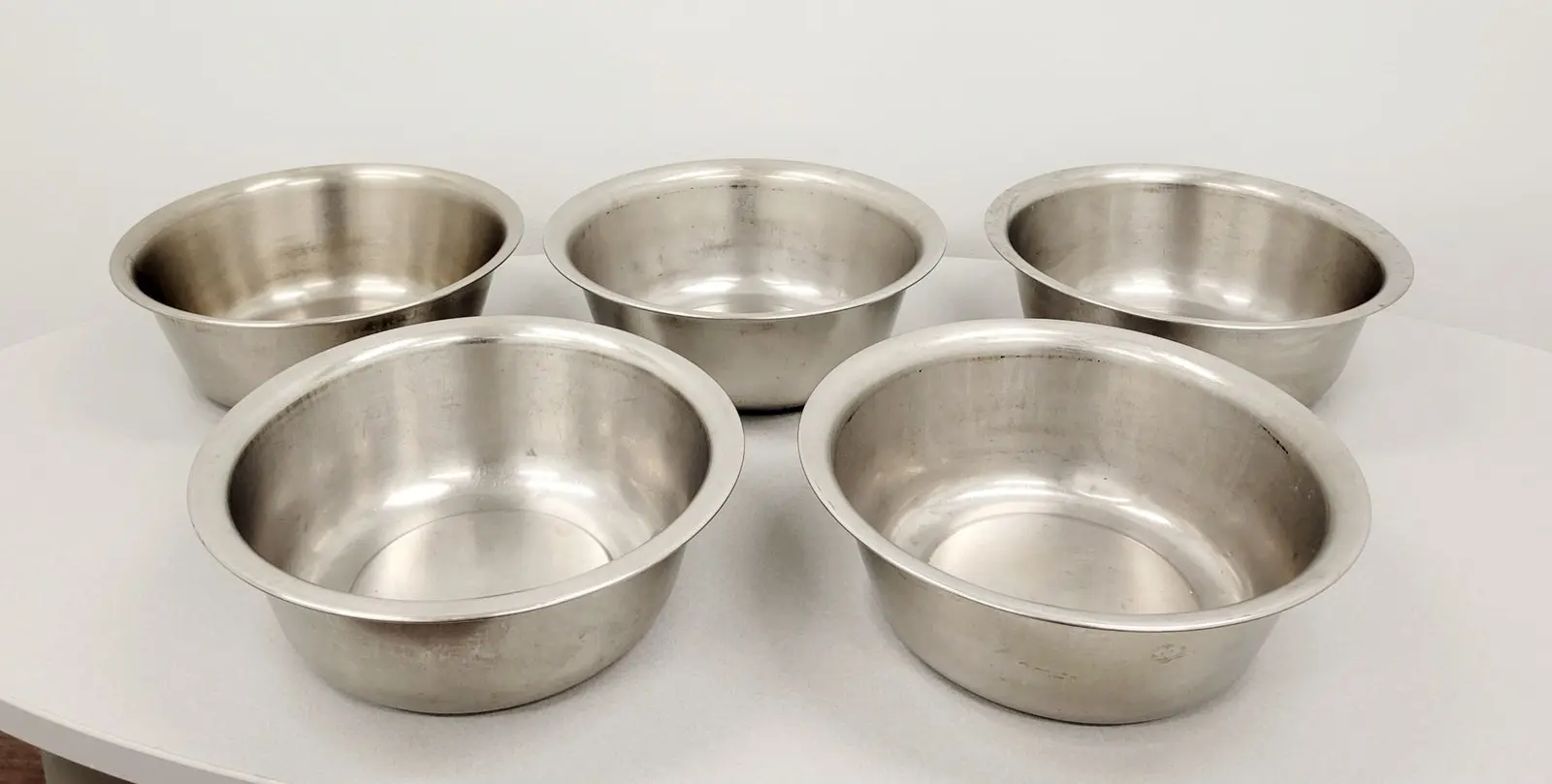 Lot of 5 Stainless Steel Medical Bowls Large 13-1/2" x 4-1/2" – Used - Image 2