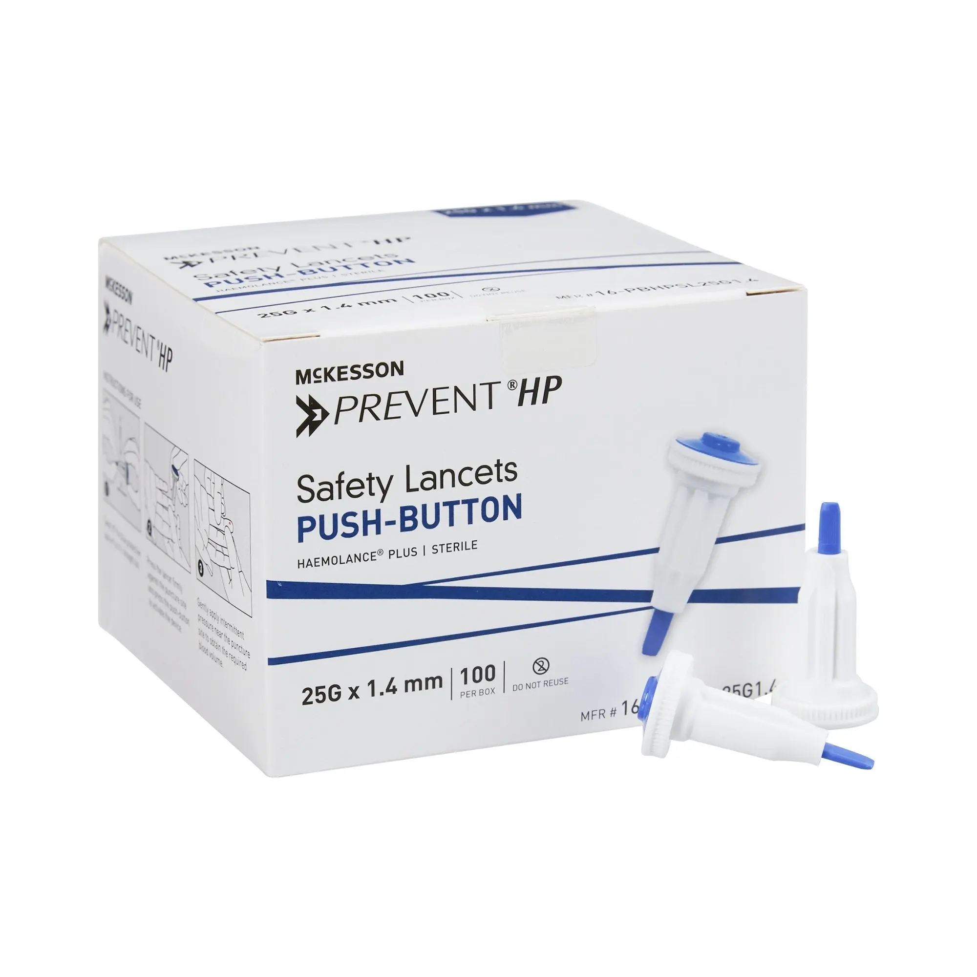 McKesson 1217985 Safety Lancet, 25 Gauge Case of 2,000