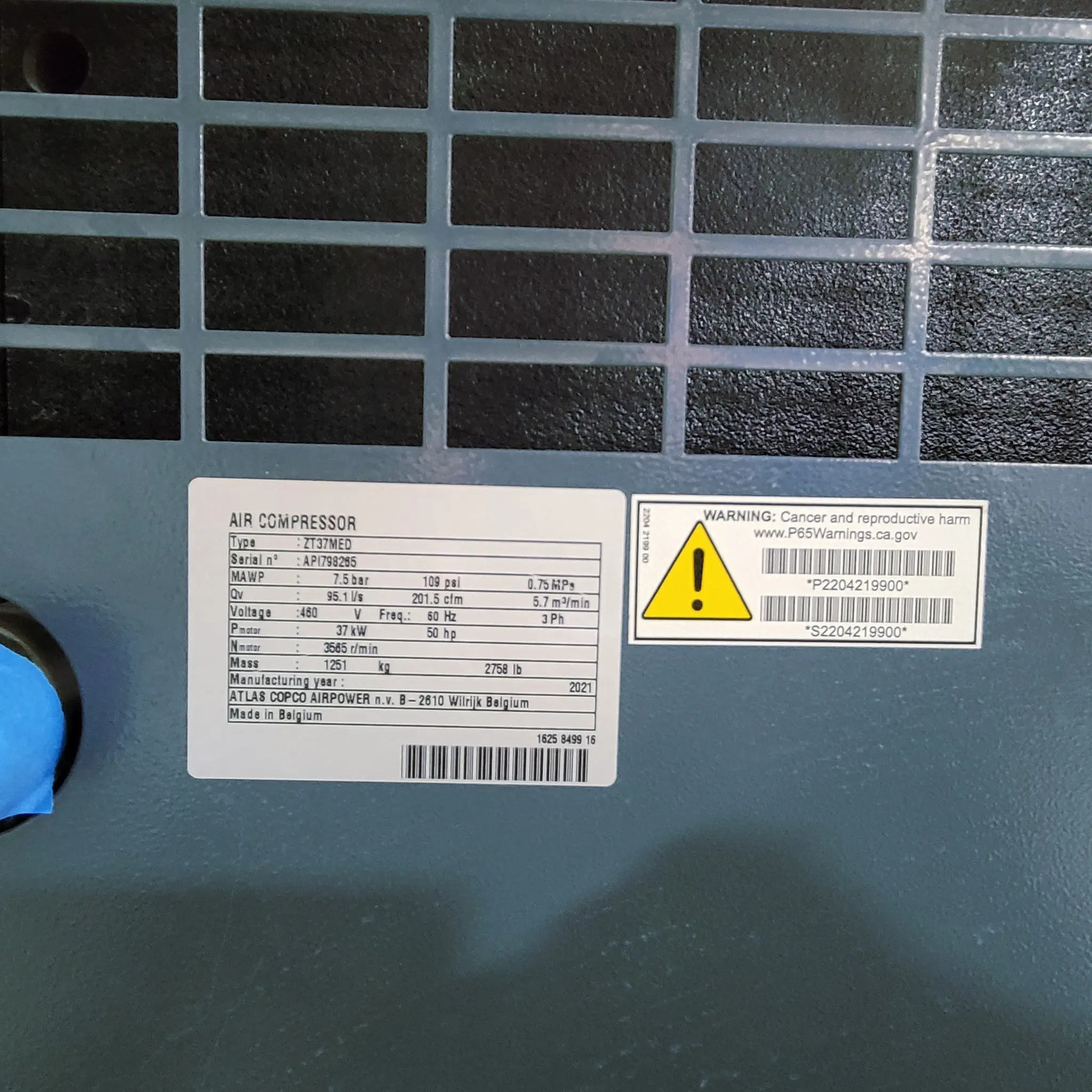 Atlas Copco ZT 37-MED Medical Air Compressor 2 Compressors, Dryer and Tank - Image 9