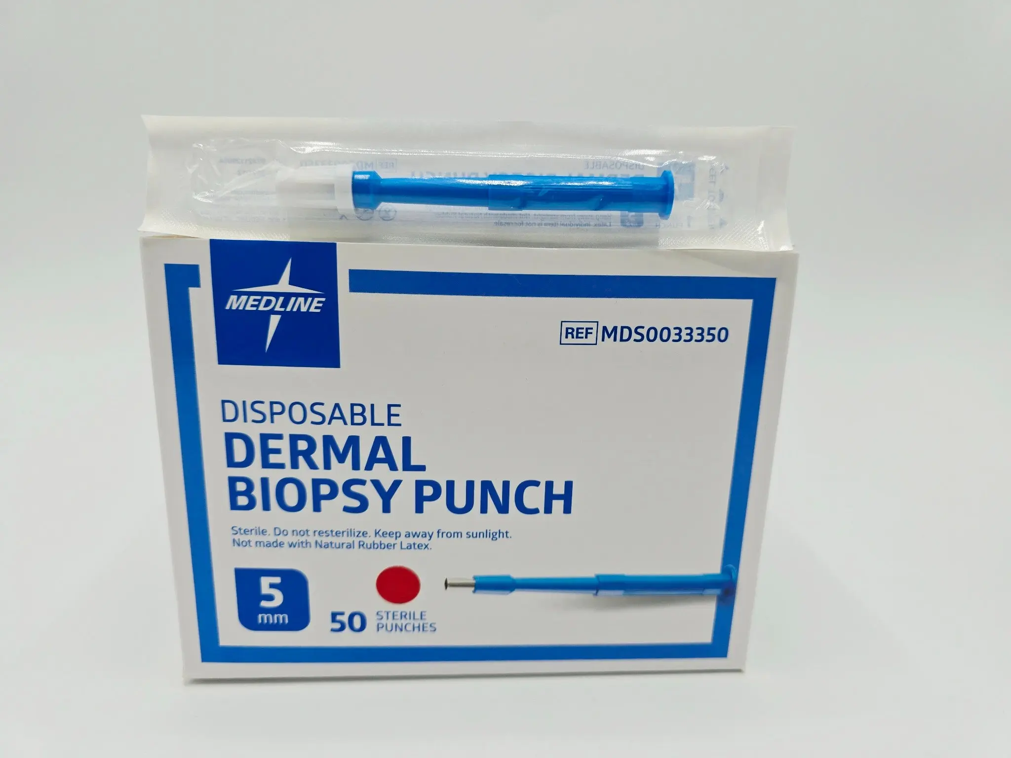 Medline MDS0033350 Disposable Dermal Biopsy Punch 5mm Sterile 50/ Box - Image 2