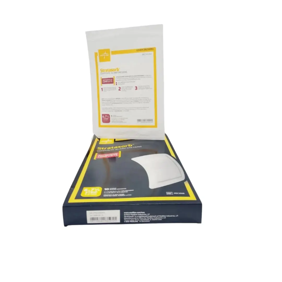 Medline MSC3068 Stratasorb Composite Island Dressing 6" x 7.5" Waterproof 10 Pack