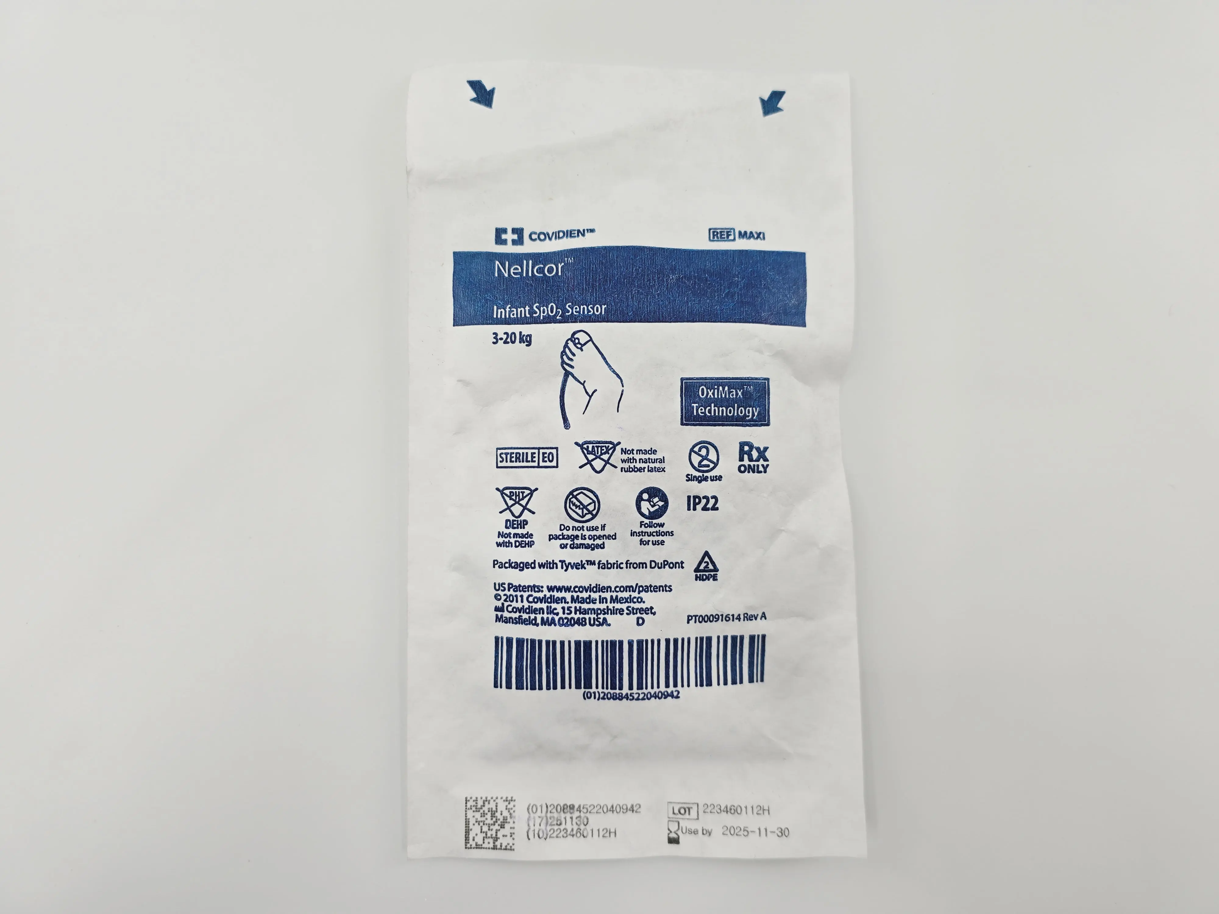 Covidien MAXI Nellcor Infant Sp02 Sensor 3-20kg CS/24 - Image 2