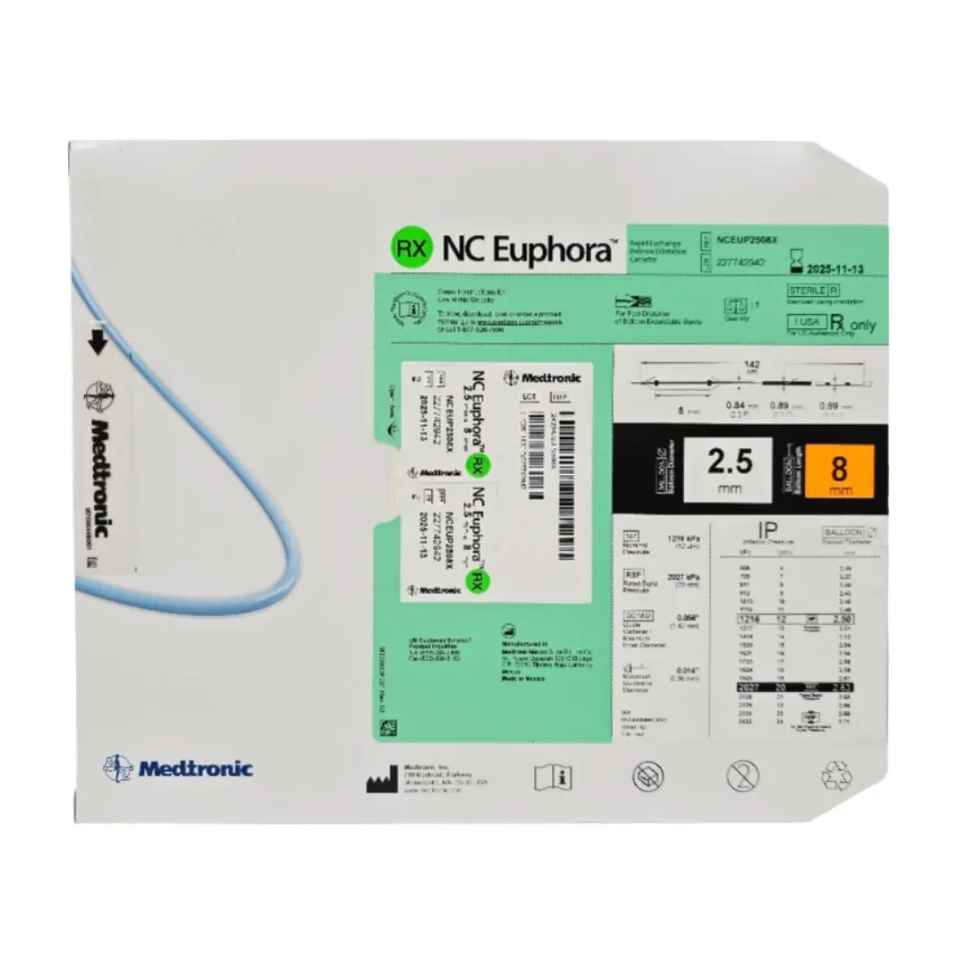 Medtronic NCEUP2508X NC Euphora 2.5mm x 8mm Noncompliant Balloon Dilation Catheter