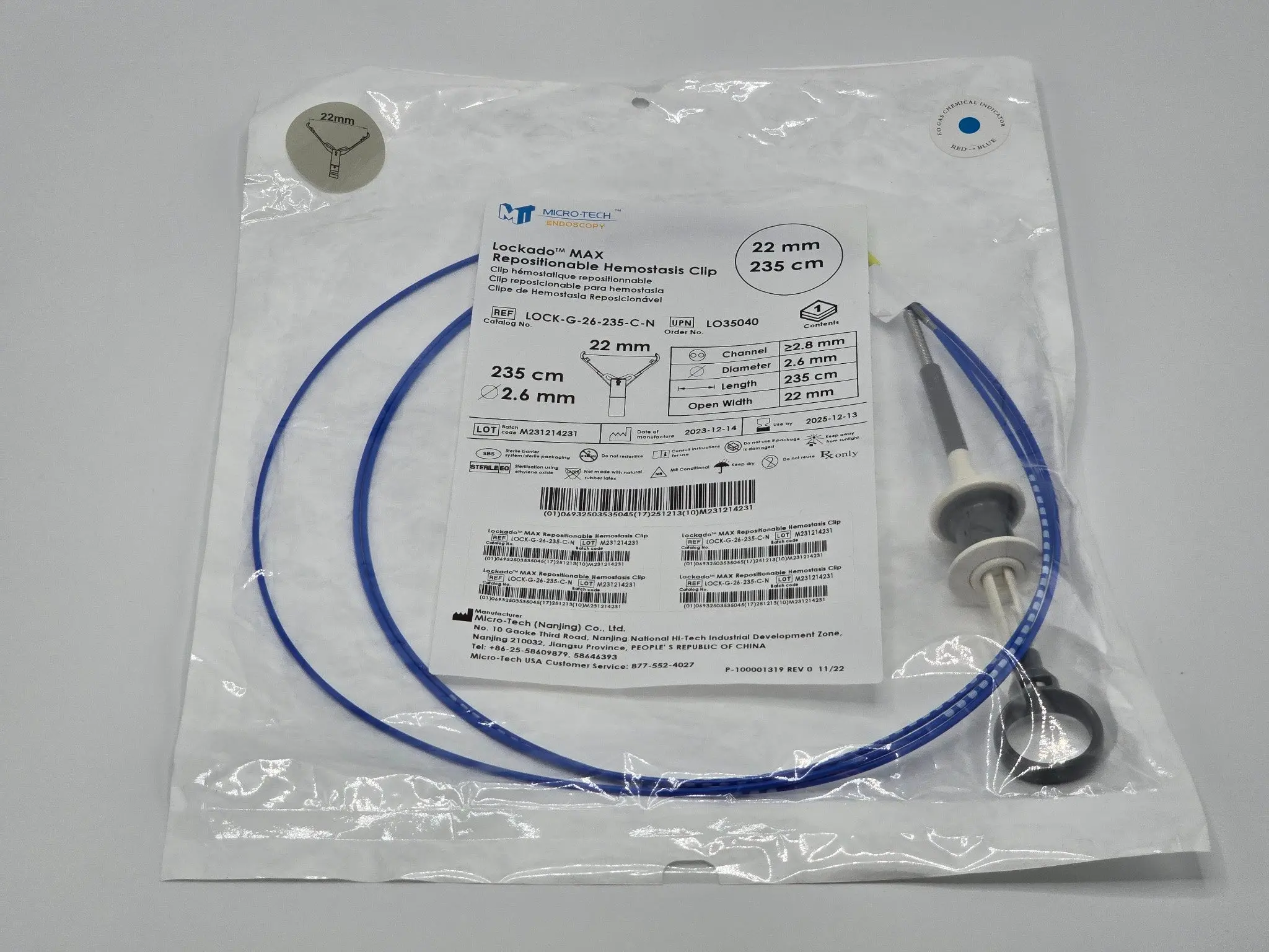 Micro-Tech LOCK-G-26-235-C-N Repositionable Hemostasis Clip 235cm NEW - Image 2