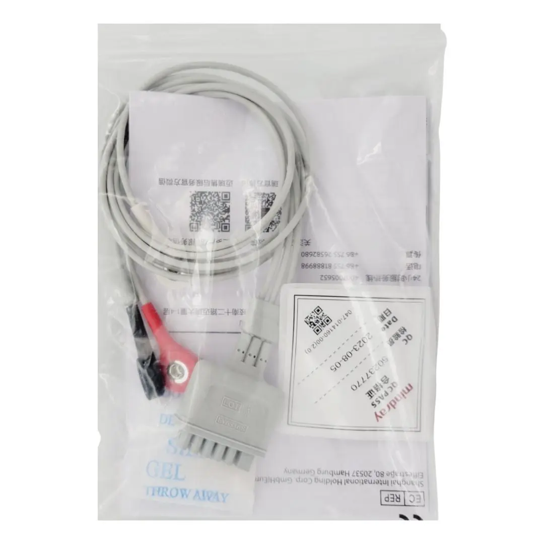 Mindray 009-004772-00 3-Lead ECG Lead Wires, AHA, Pinch/Clip - 36" - Image 3