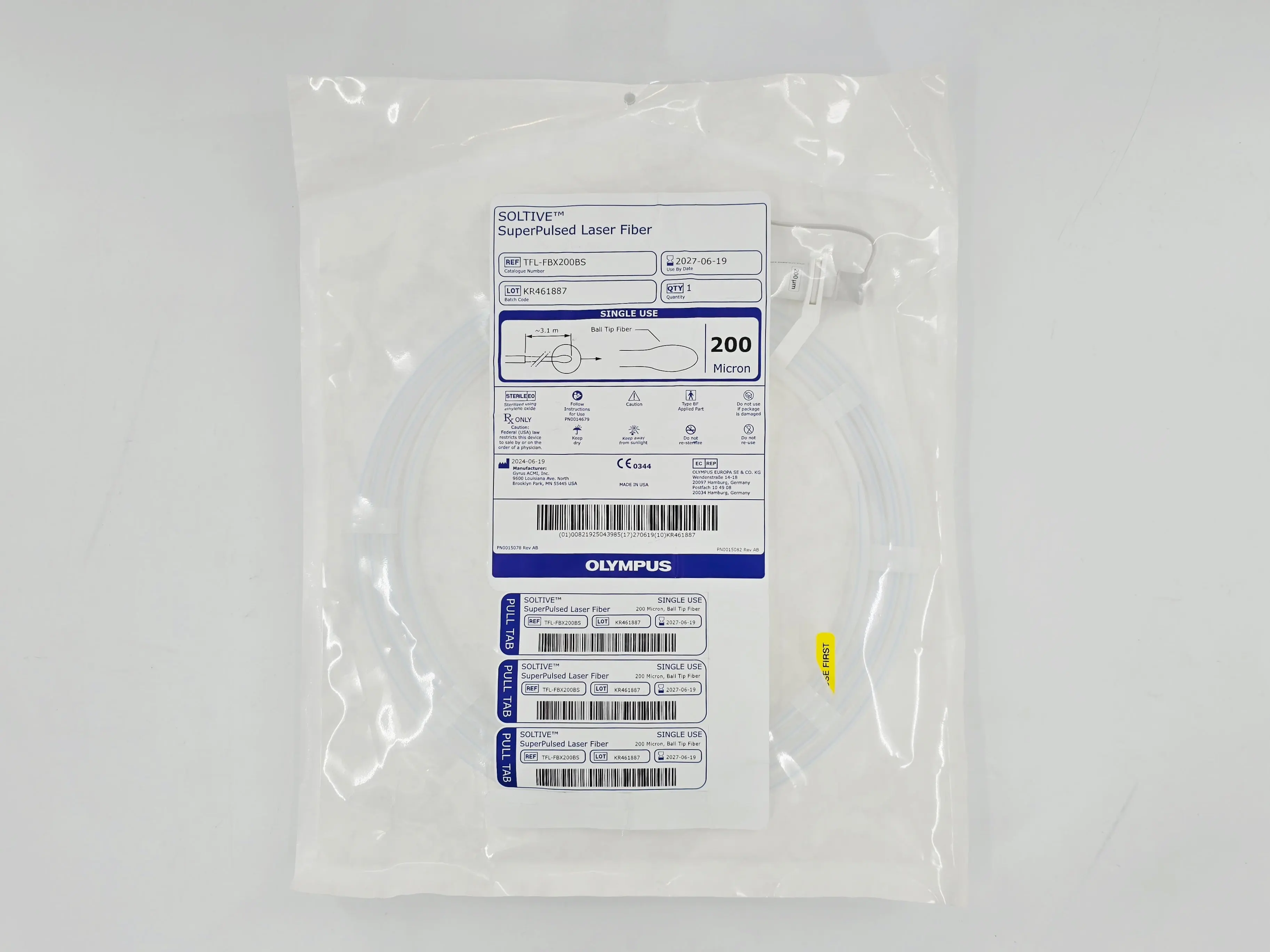 Olympus TFL-FBX200BS SOLTIVE SuperPulsed Laser Fiber Ball Tip 200 Micron 1/EA - Image 2