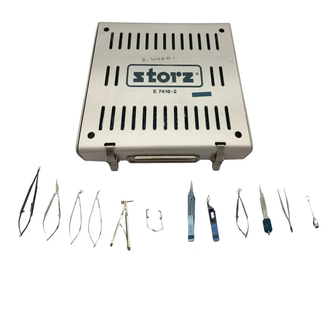 Ophthalmic Surgical Instrument Set with Case Inner Tray & Liners 13 Piece Set