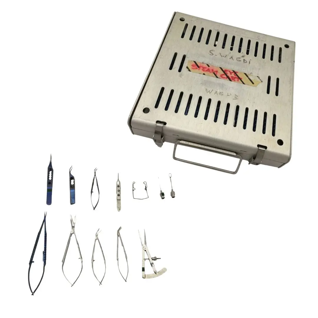 Ophthalmic Surgical Set with Case Inner Tray & Liners Portable 12 piece set