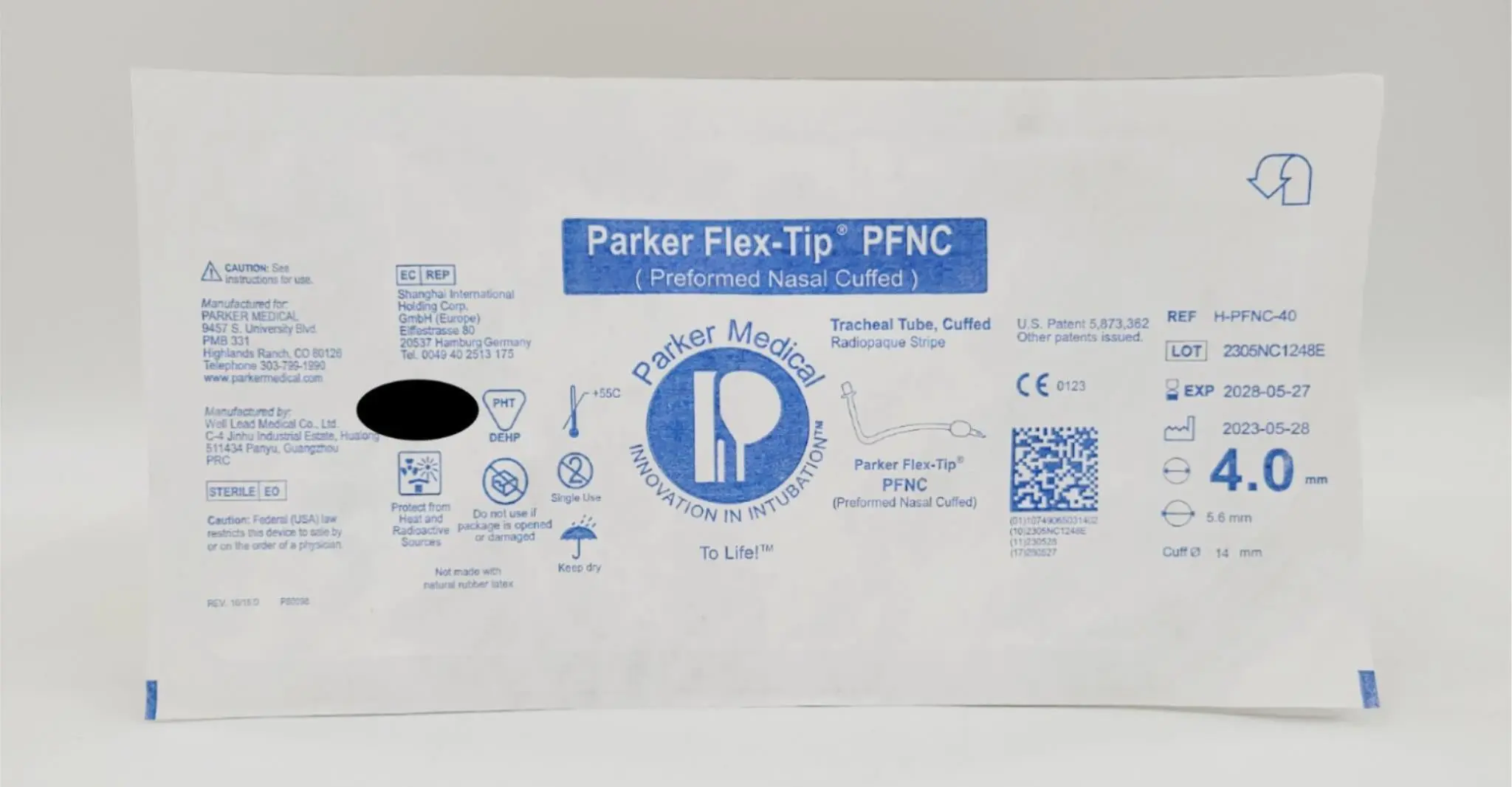 Parker Medical H-PFNC-40 Flex-Tip Performed Nasal Cuffed 4.0mm 5BX - Image 2