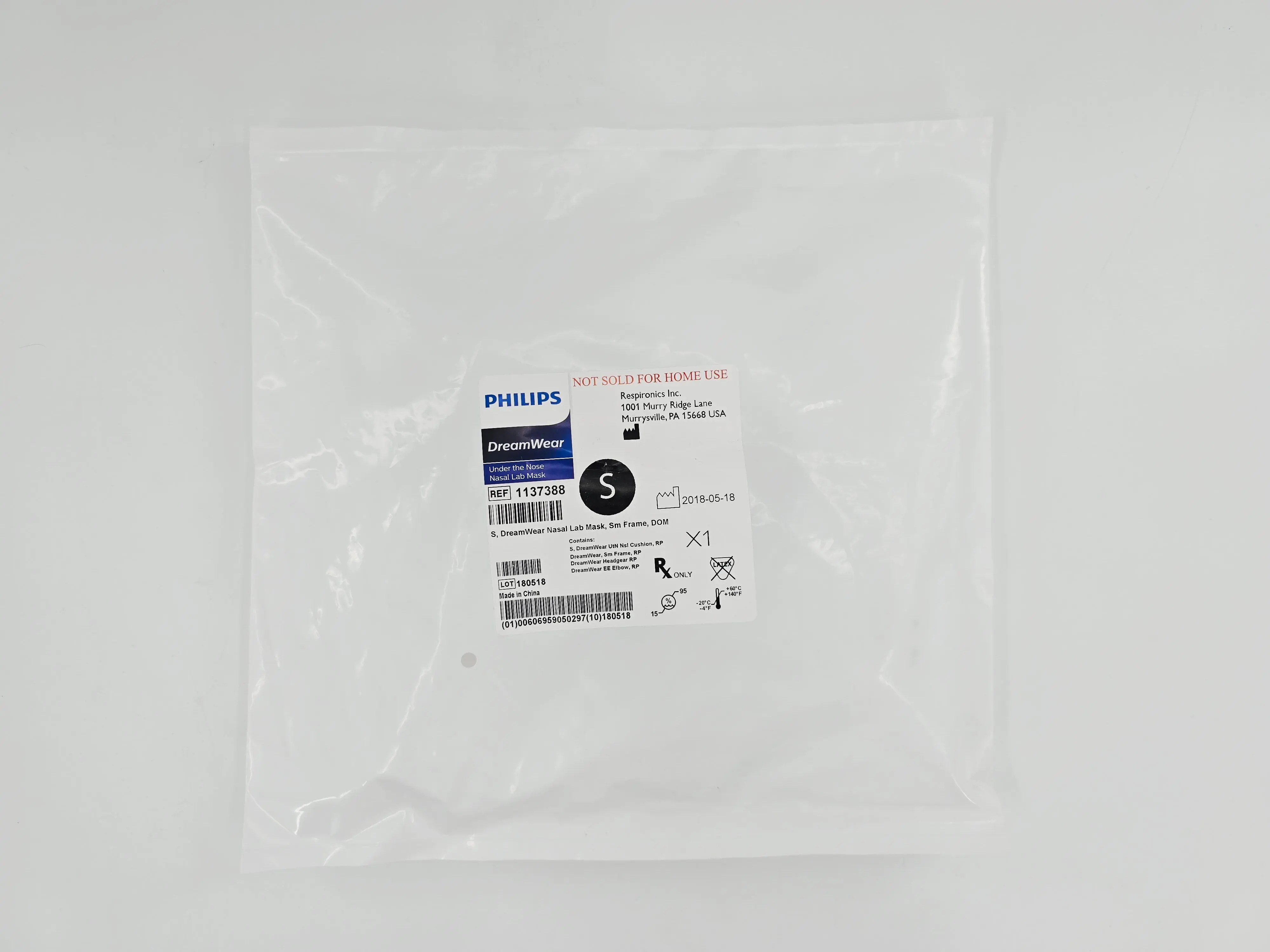 Philips 1137388 Respironics DreamWear Small Nasal Lab Mask Small Frame - Image 2