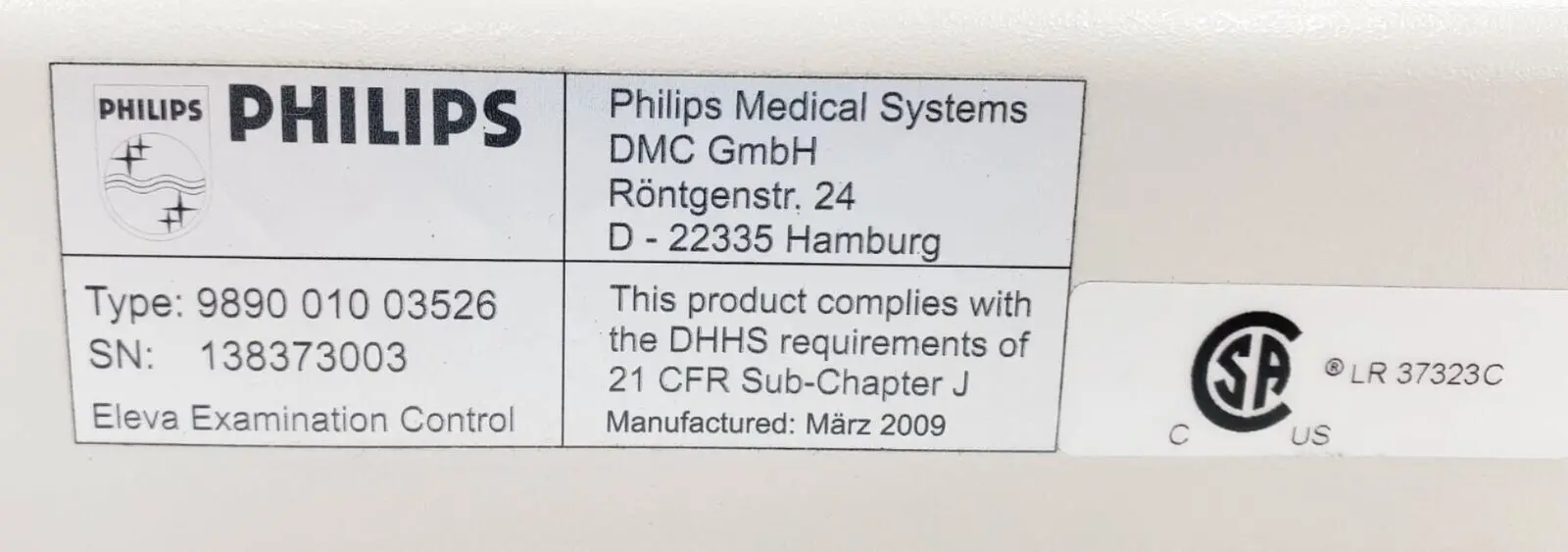 Philips 989001003526 Easy Diagnost Eleva RF Room Examination Control Panel - Image 5
