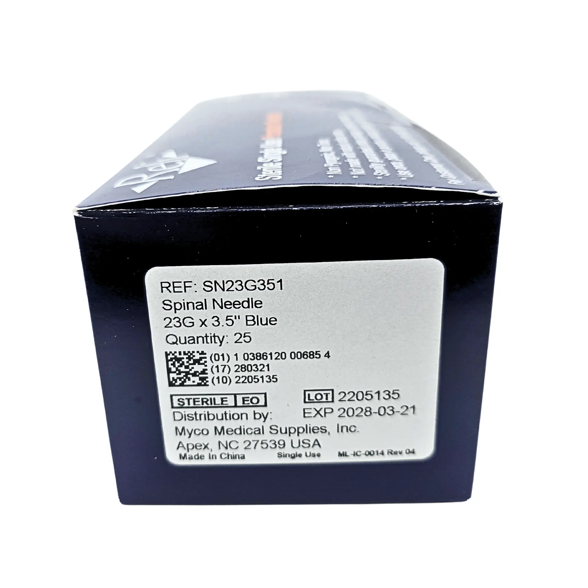 Reli Sterile Single-Use Procedure Needles SN23G351 - 23G x 3.5" (90mm) Spinal / Deep Tissue Needle - Image 2
