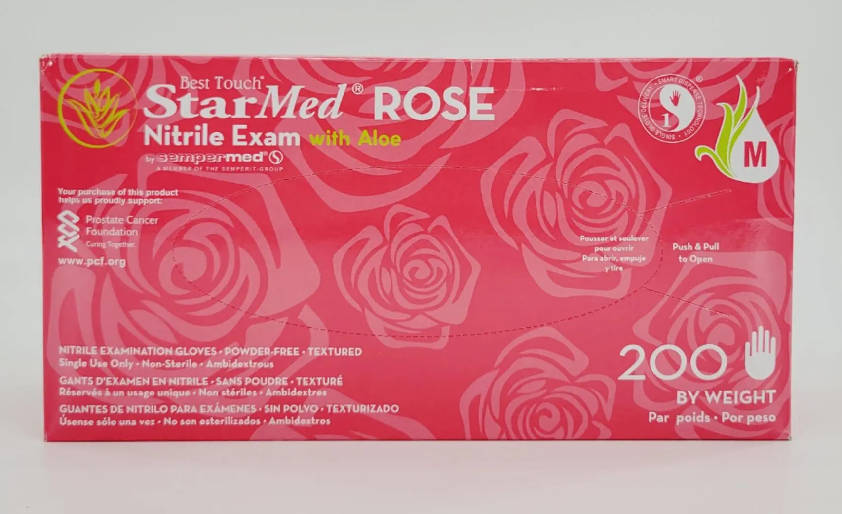 Sempermed SMNR203 Best Touch StarMed Rose Nitrile Examination Gloves Medium CS/2000 - Image 2