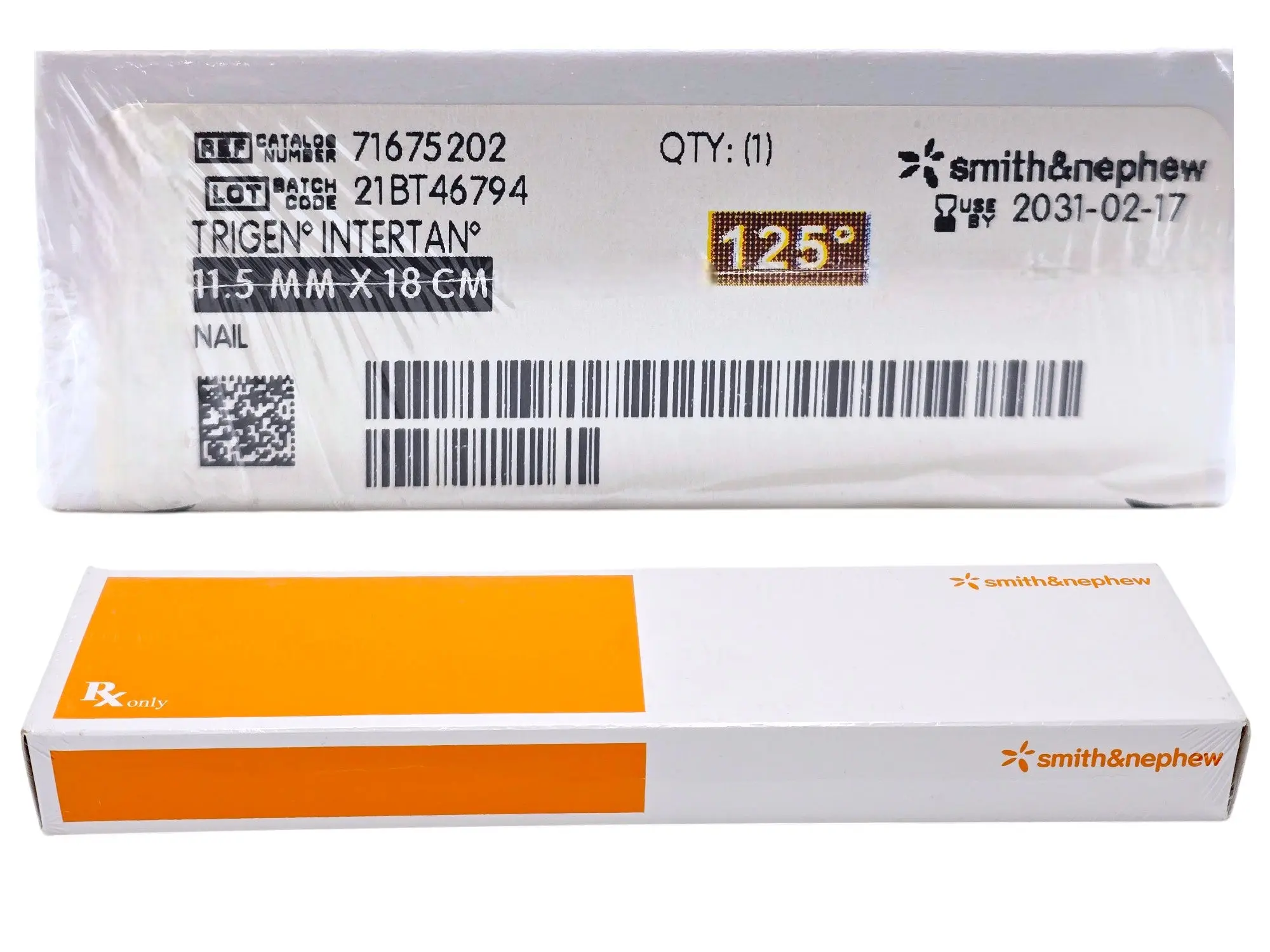 Smith & Nephew 71675202 Trigen Intertan Femur Nail 11.5mm X 18cm 125 Degree