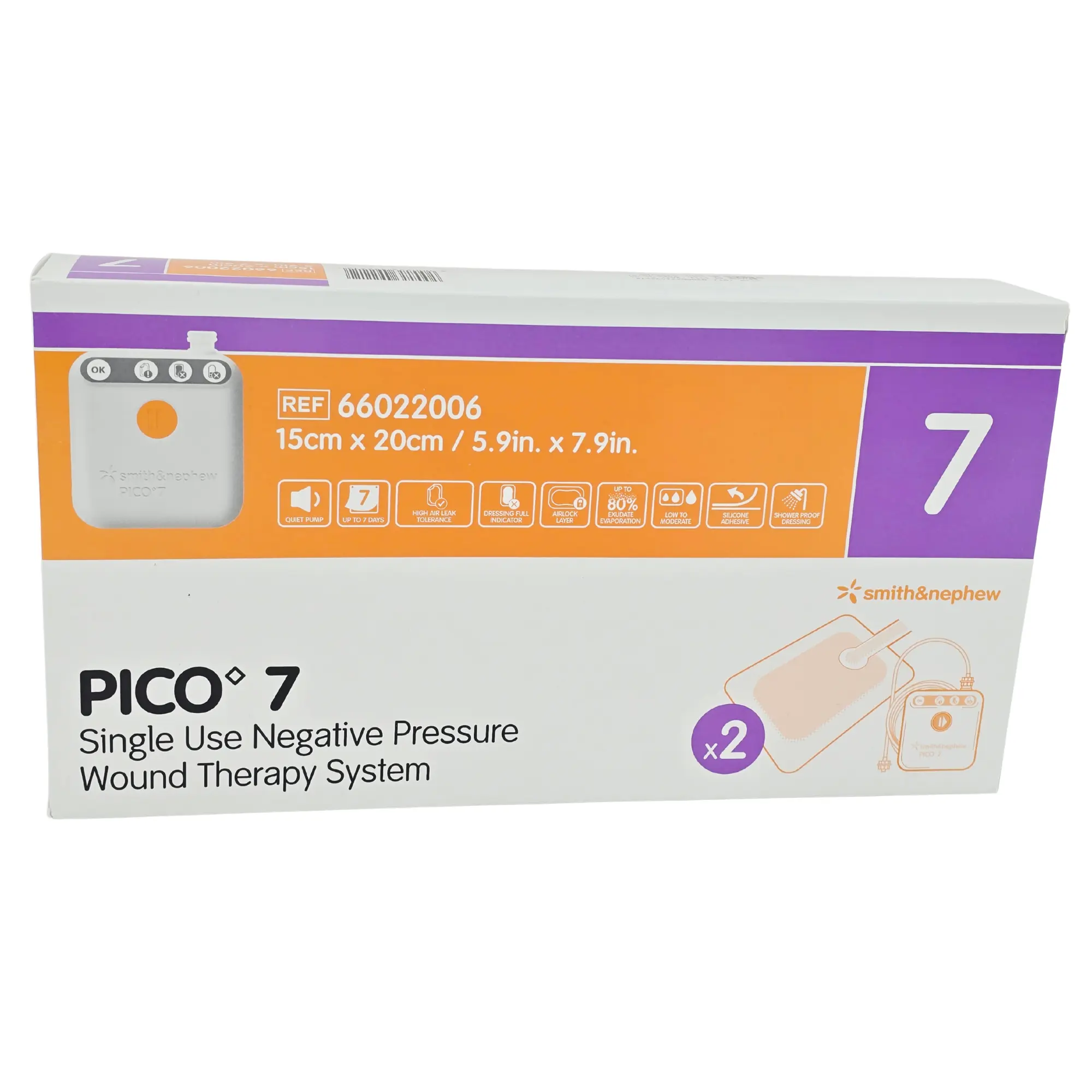 Smith & Nephew PICO 7 66022006 Single-Use Negative Pressure Wound Therapy System - 15cm x 20m