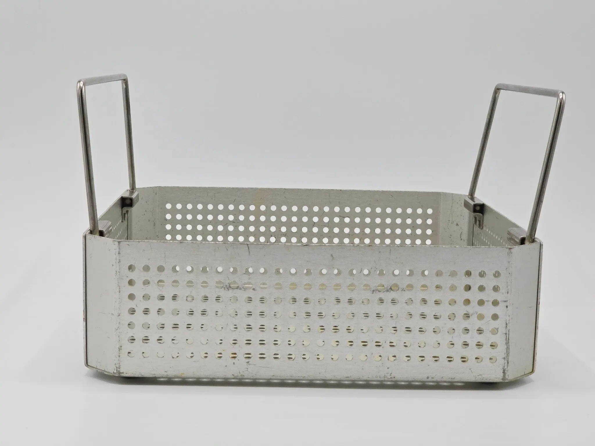 Square Surgical Sterilization Basket with Handles 10" x 10" X 3" - Image 2