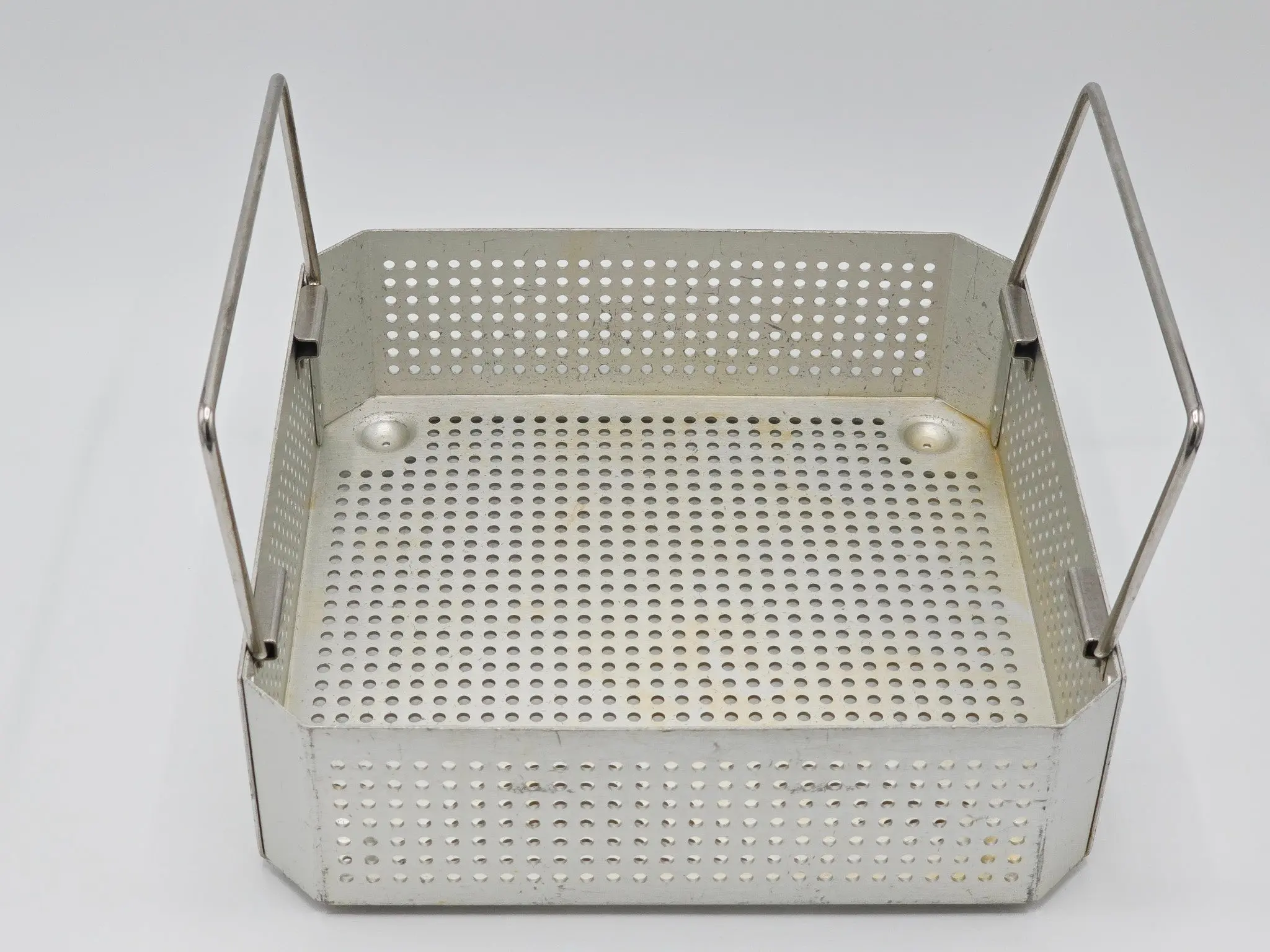 Square Surgical Sterilization Basket with Handles 10" x 10" X 3" - Image 3