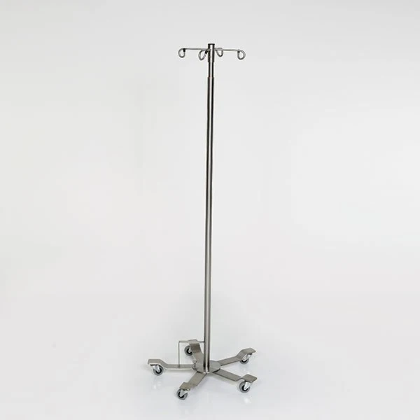 AcralMed IVP290 Stainless Steel Foot Controlled IV Pole 4 Hook Top