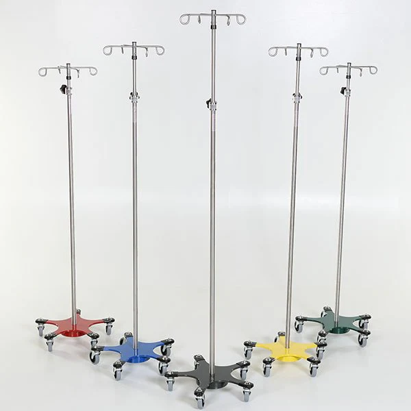 AcralMed IVP221/222/223 Stainless Steel IV Pole 5 leg 16" diameter 3" casters