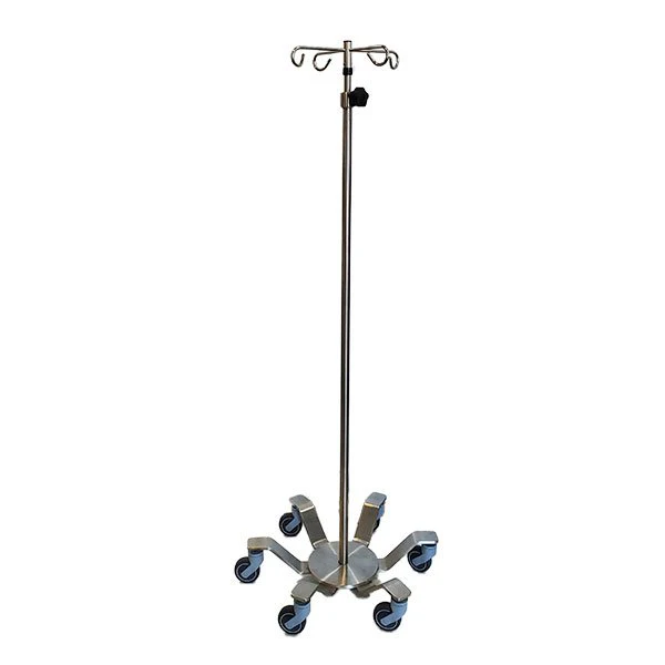 AcralMed IVP295 Stainless Steel IV Pole 6 leg spider base 3" casters