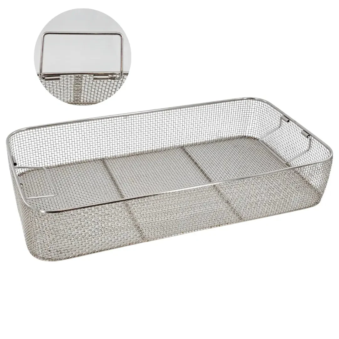 Stainless Steel Wire Sterilization Basket w/ Handles 21x11x4