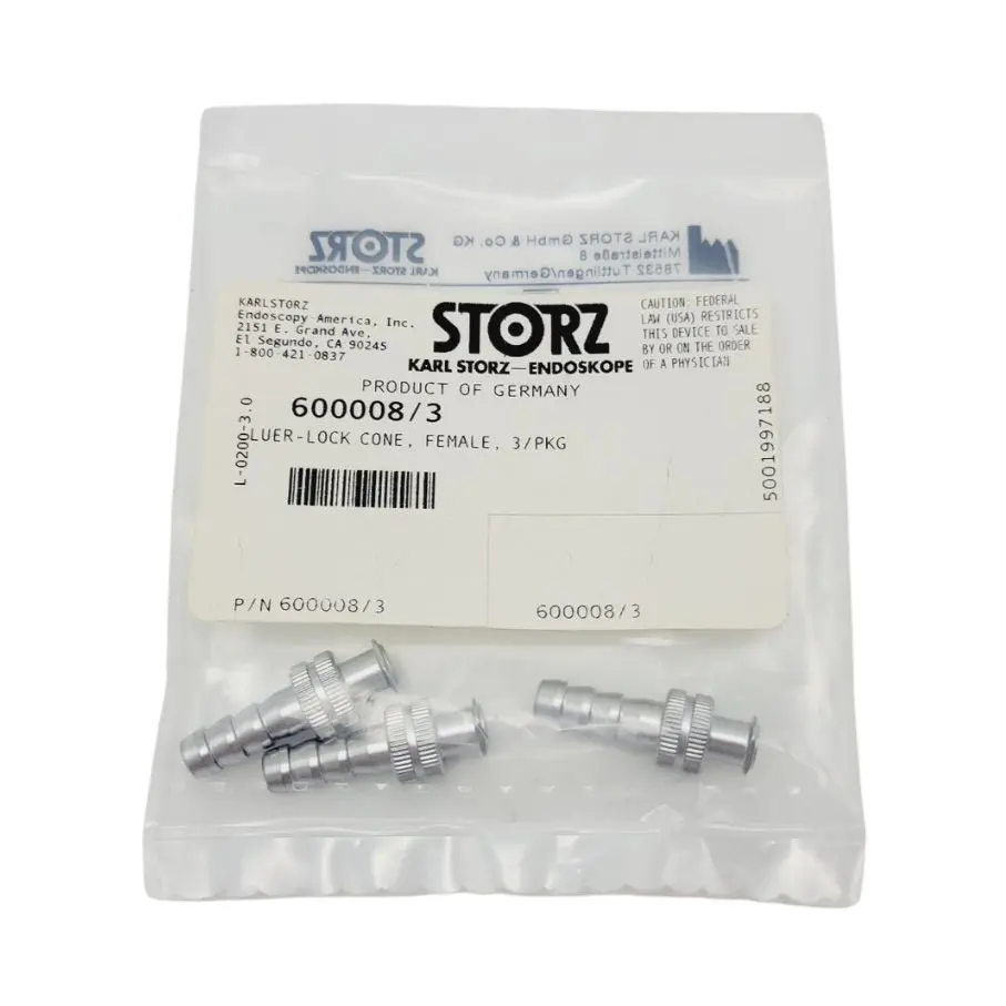 Storz 600008/3 Female Leur-Lock Cone 3-Pack 1"