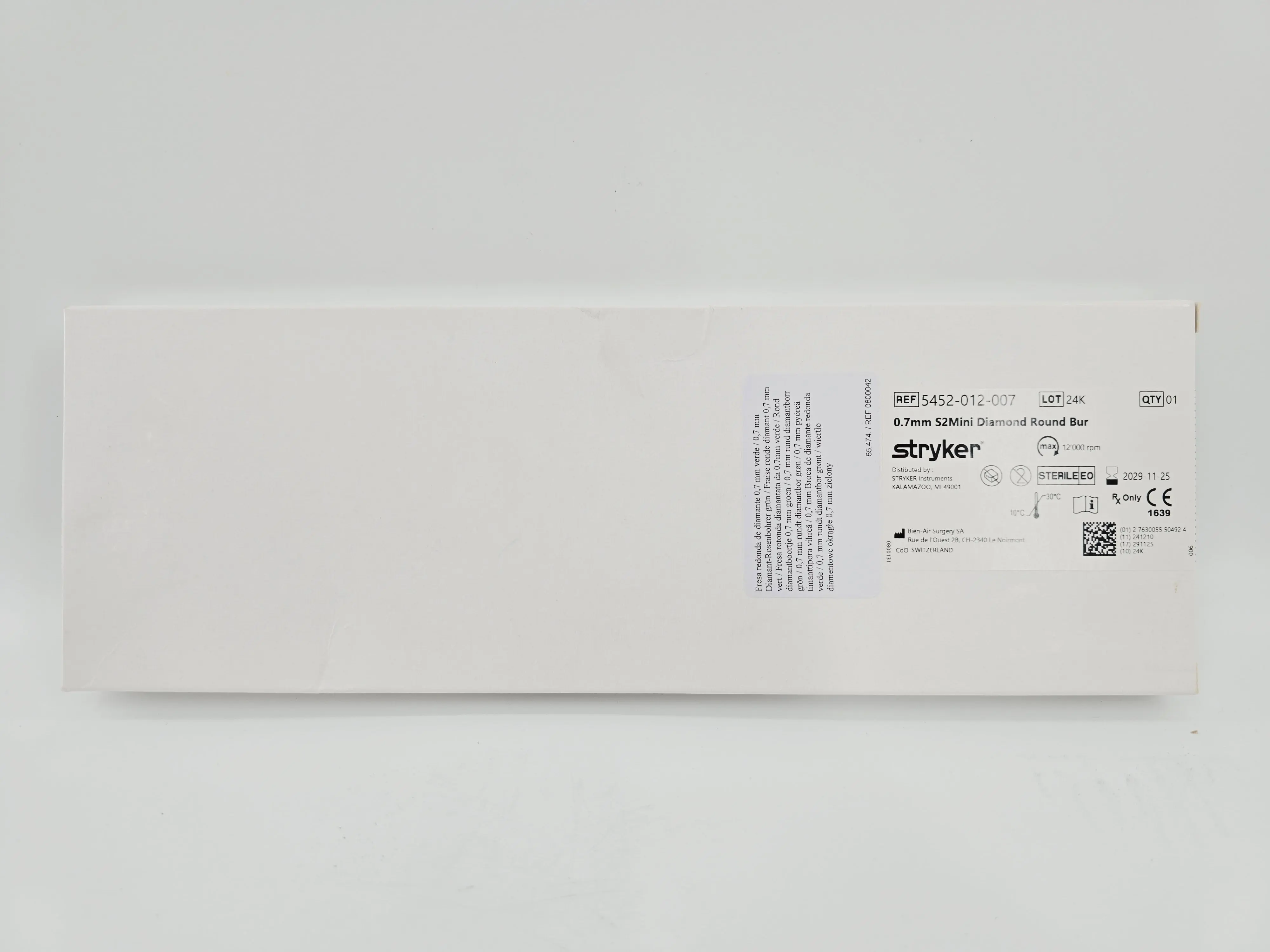 Stryker 5452-012-007 0.7mm S2 Mini Diamond Round Bur - Image 2
