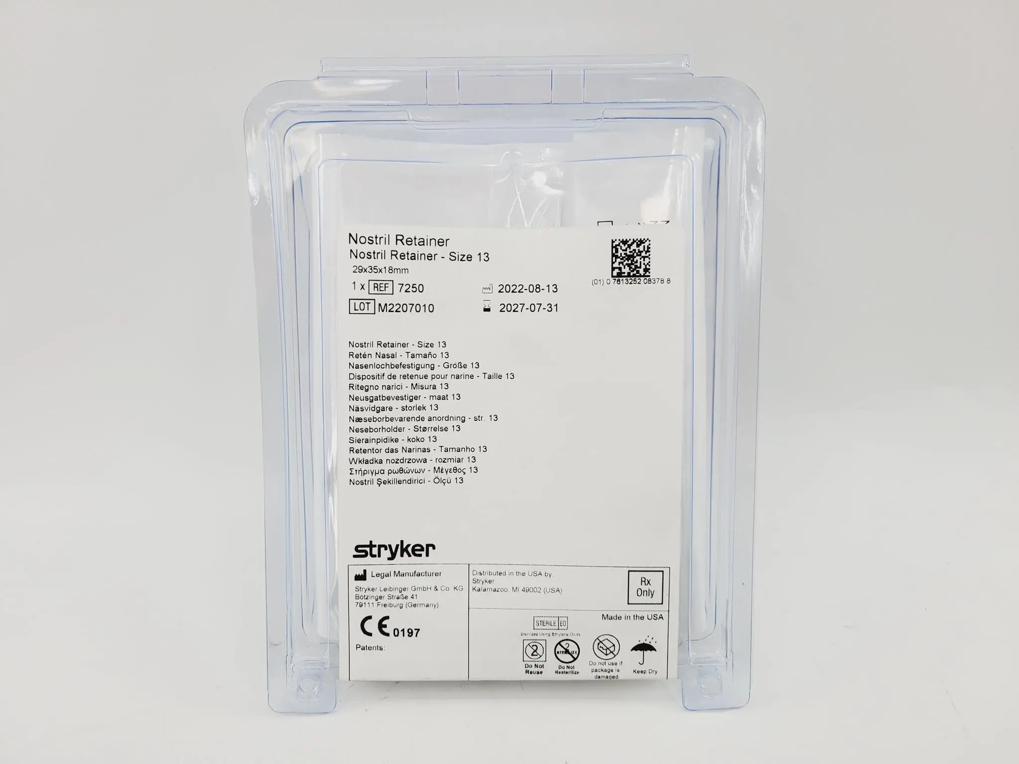 Stryker 7250 Nostril Retainer 29mm x 35mm x 18mm Size 13 - Image 2
