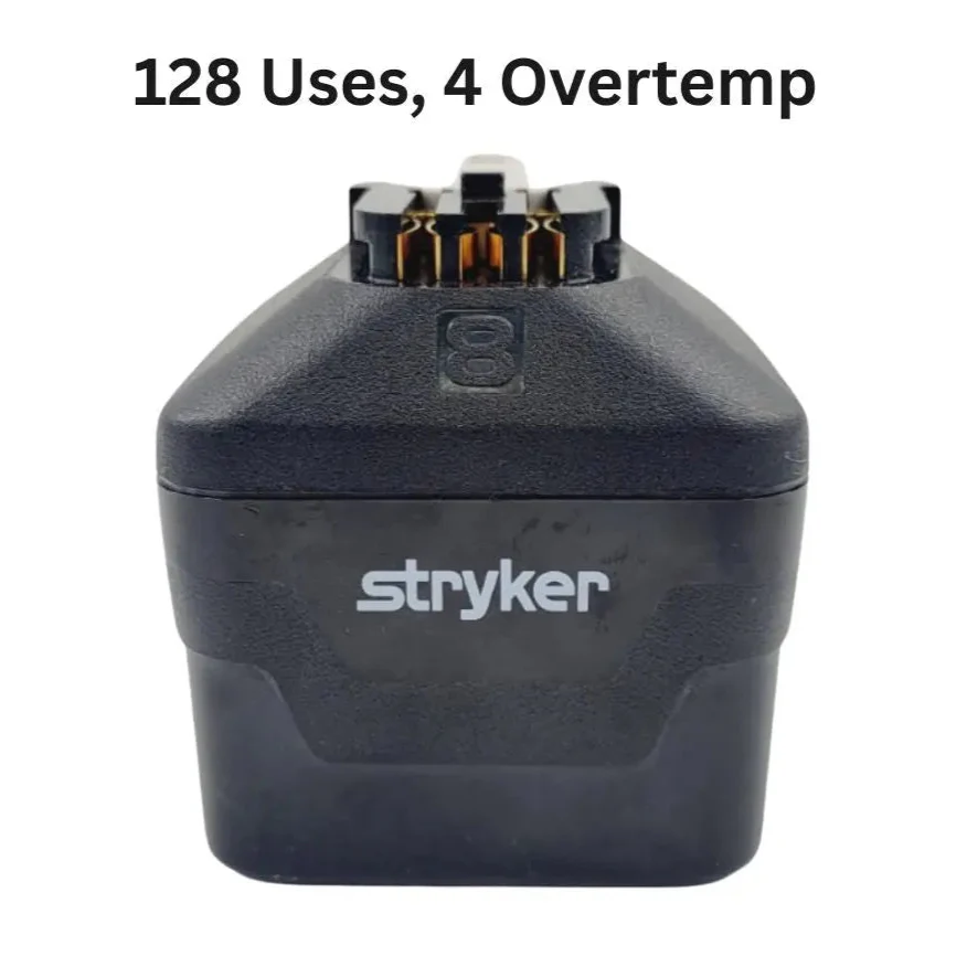 Stryker 8215-000-000 System 8 Large Battery Pack w/ Over Temp History 128 Uses