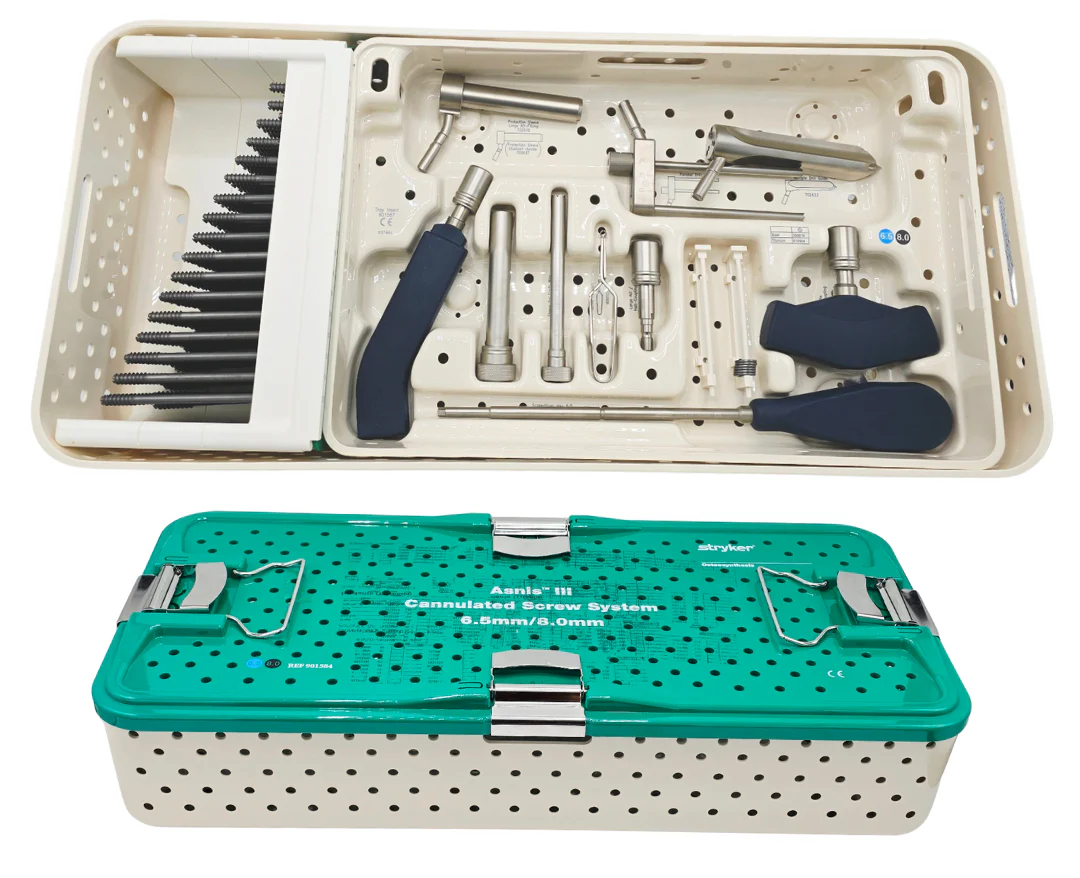 Stryker Asnis III 6.5MM/8.0MM Cannulated Screw System Complete Set & Case Orthopedic Kit