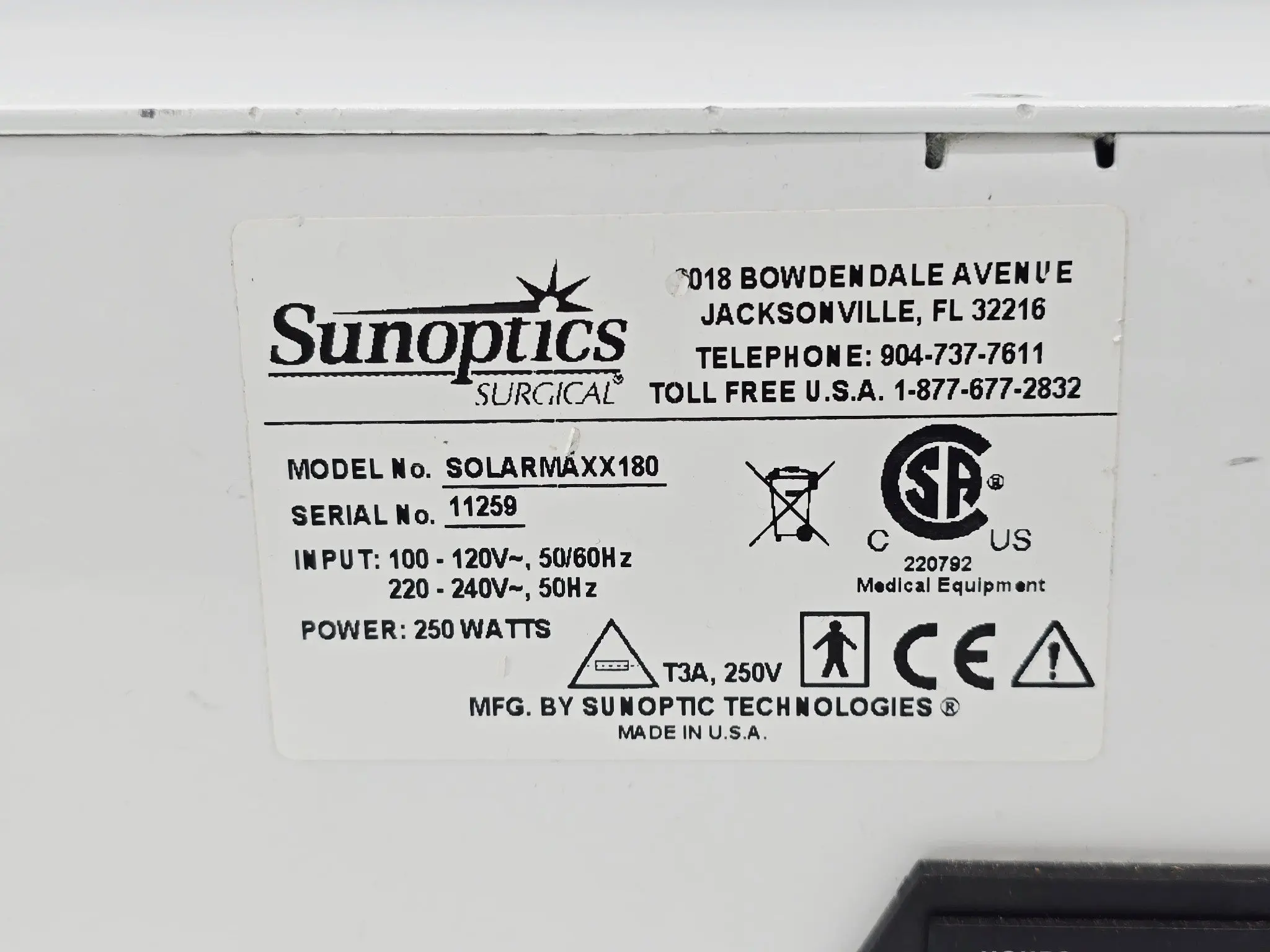 Sunoptics SolarMaxx 180 Xenon Light Source w/ SL3-110-VH Headlight - Image 12